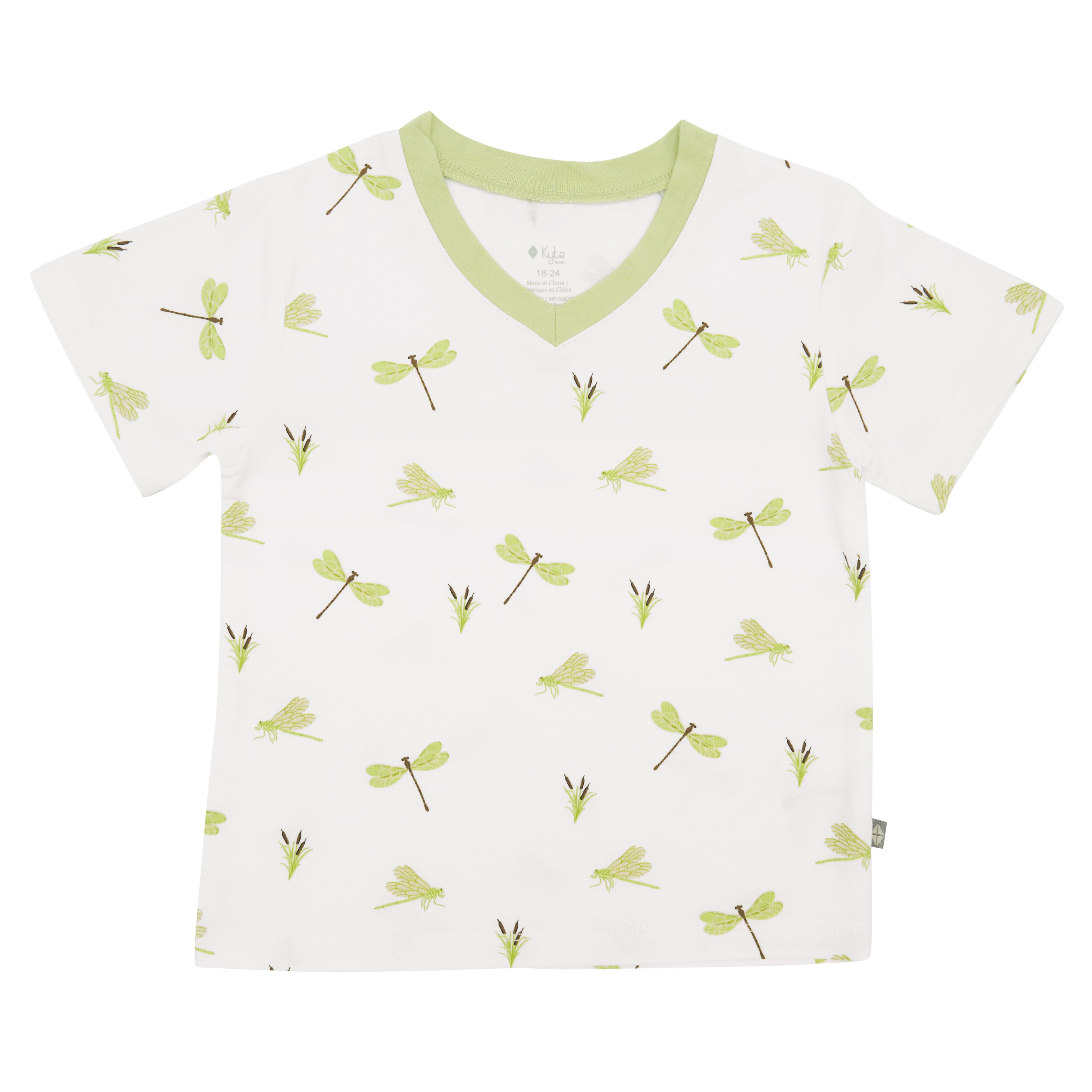 Kyte BABY V-Neck Toddler Unisex Tee Toddler V-Neck Tee in Dragonfly