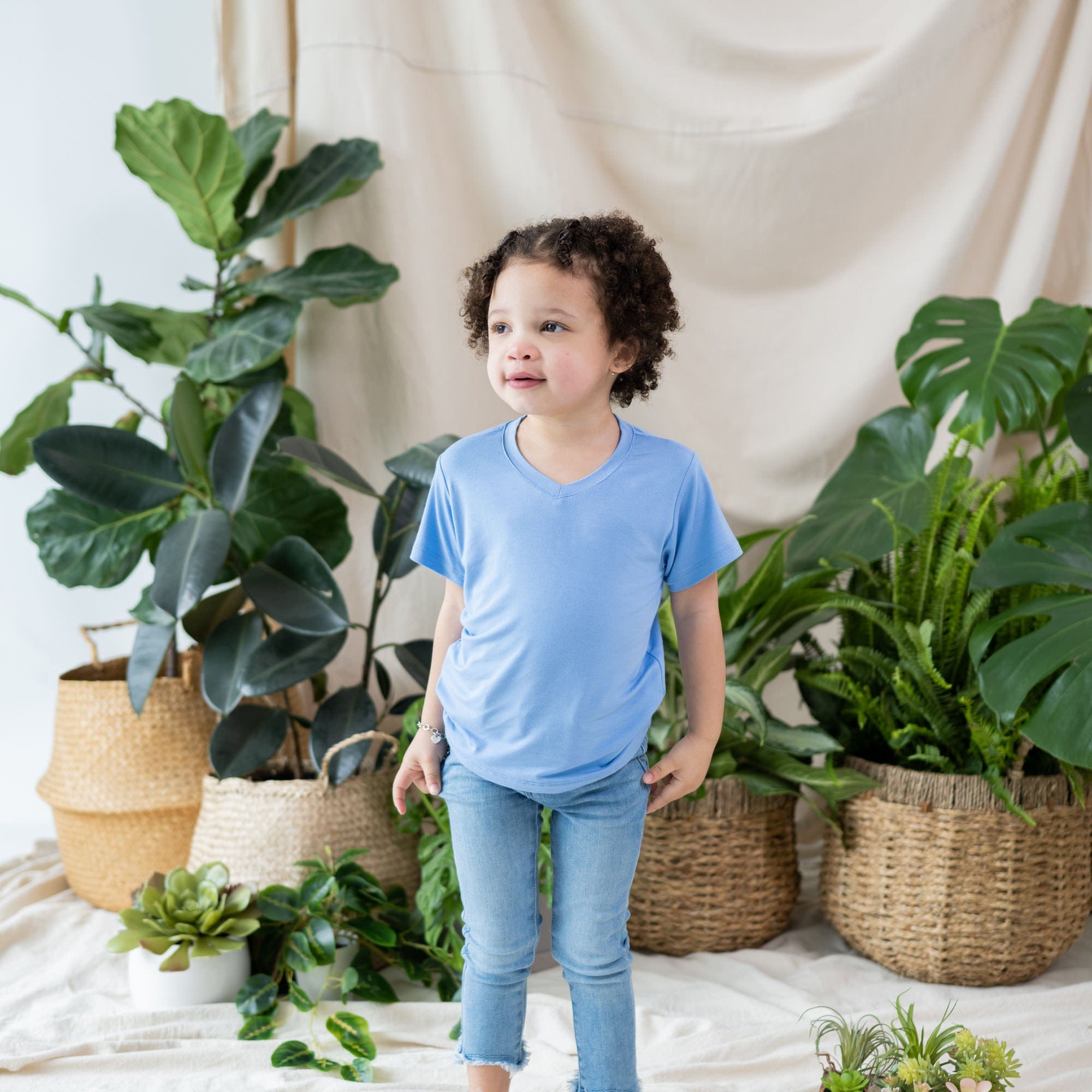 Kyte BABY V-Neck Toddler Unisex Tee Toddler V-Neck Tee in Periwinkle