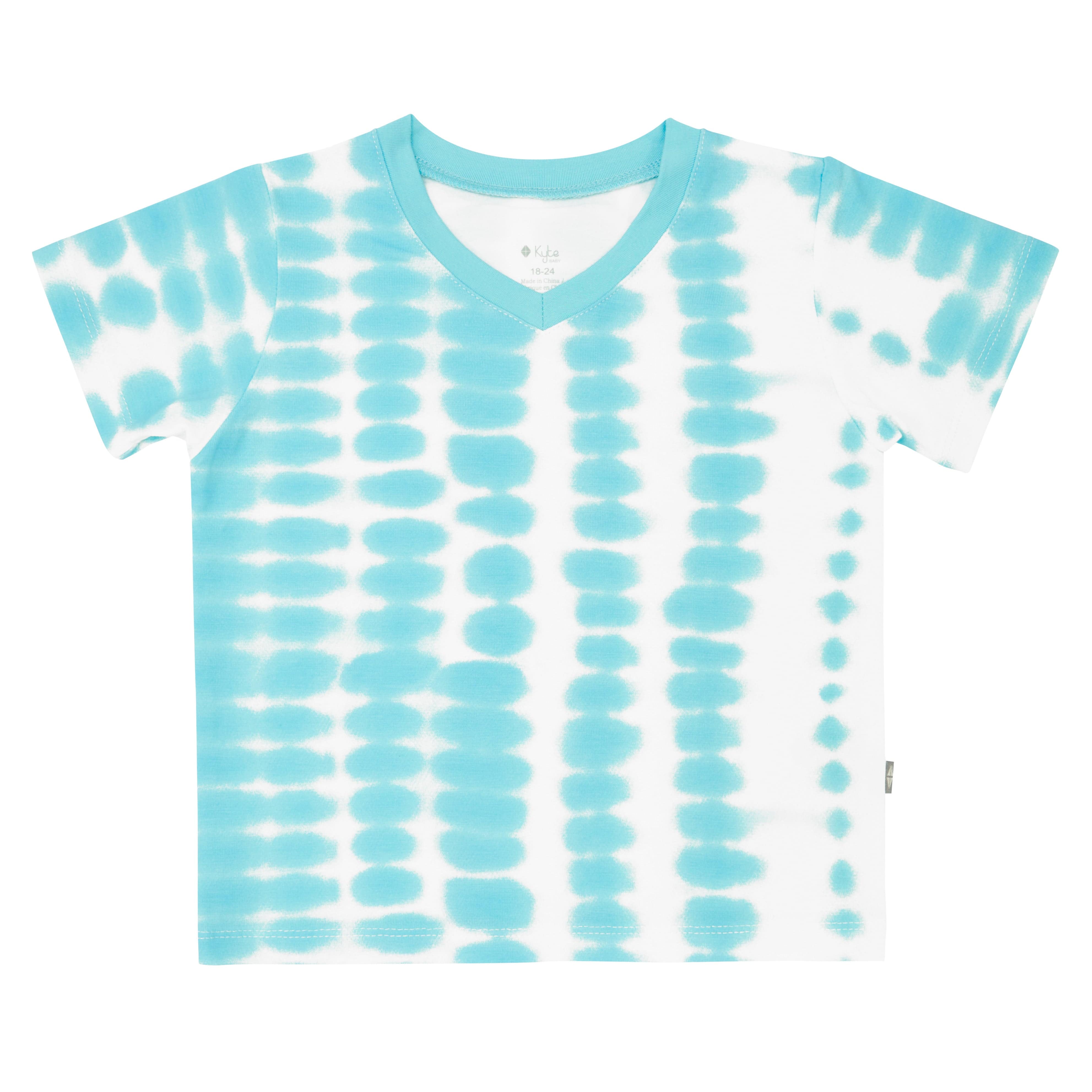 Kyte BABY V-Neck Toddler Unisex Tee Toddler V-Neck Tee in Robin Rip Tide