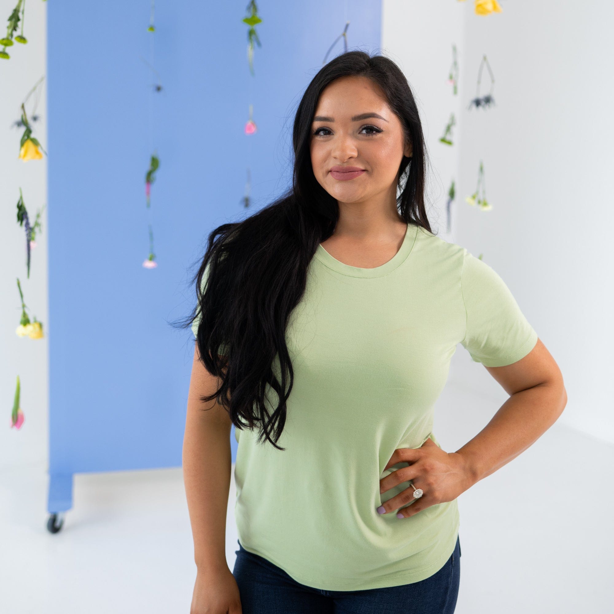 Kyte BABY Women's Crew Neck Tee Women's Crew Neck Tee in Pistachio