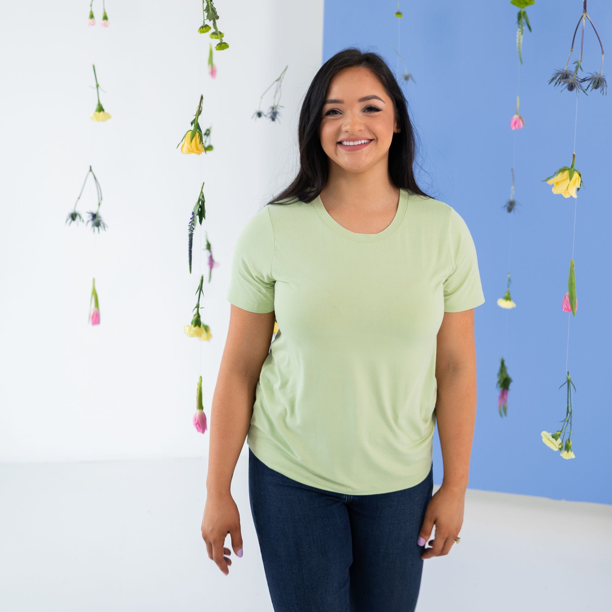 Kyte BABY Women's Crew Neck Tee Women's Crew Neck Tee in Pistachio