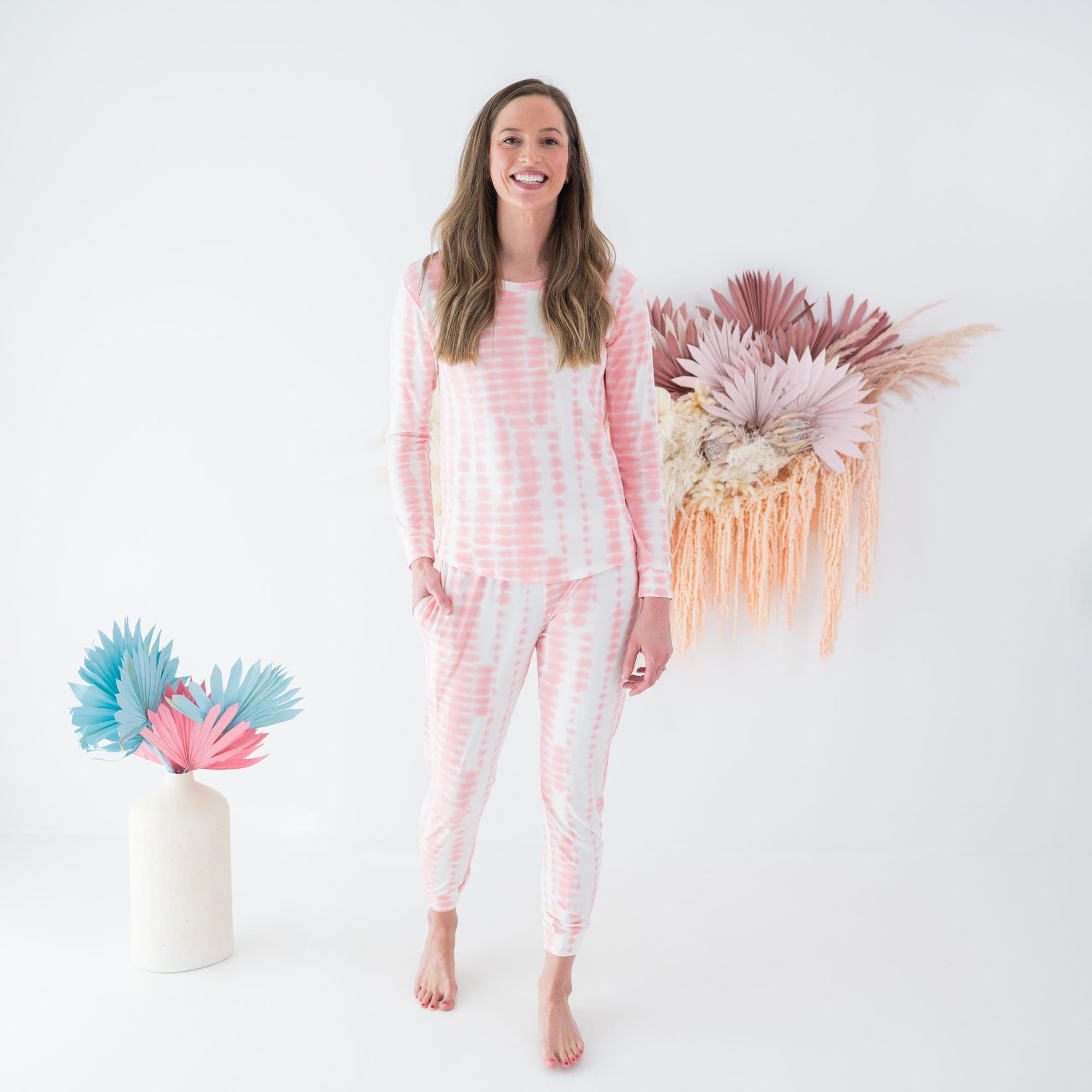 Kyte BABY Women's Jogger Pajama Set Women's Jogger Pajama Set in Crepe Rip Tide