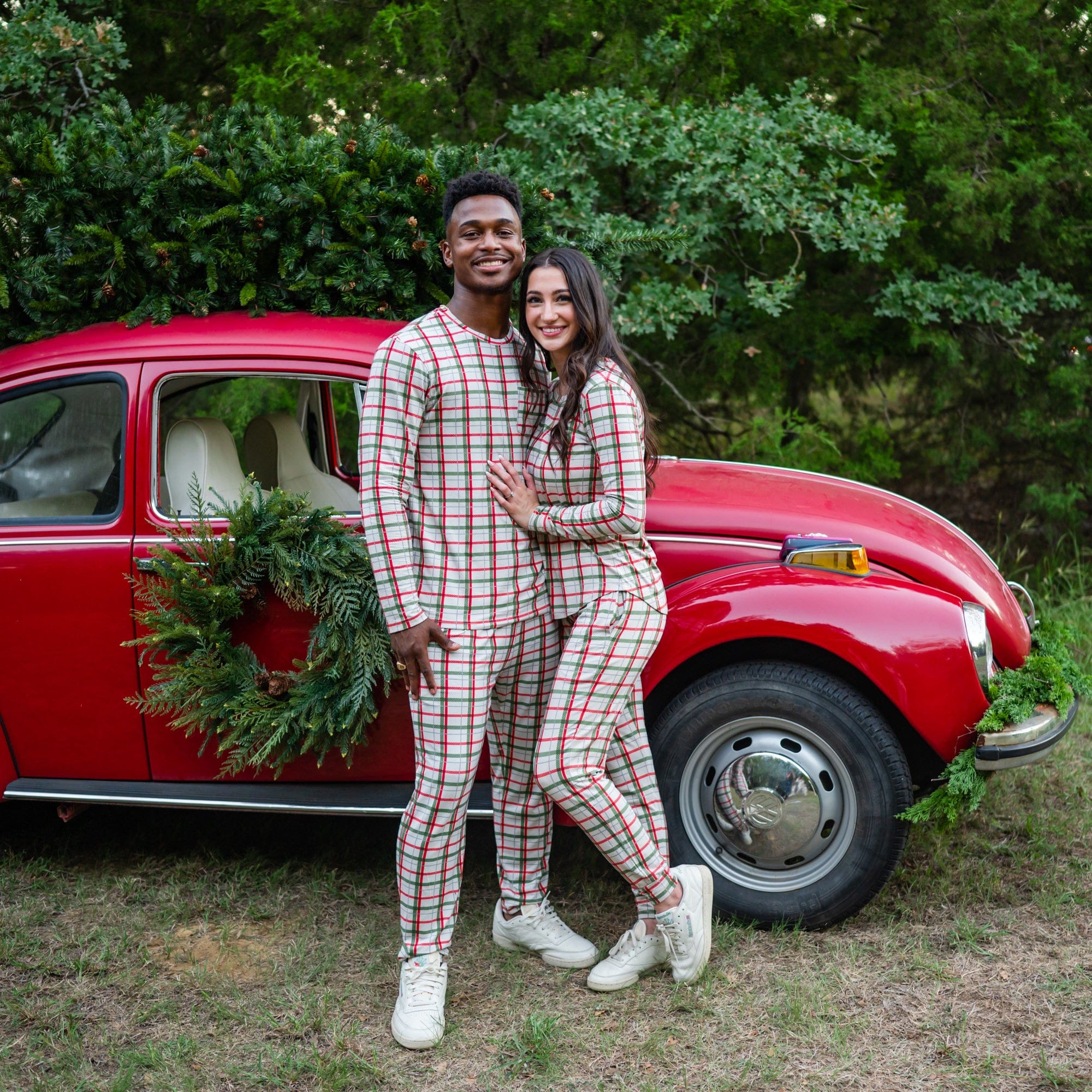 Kyte BABY Women's Jogger Pajama Set Women's Jogger Pajama Set in Hunter Plaid