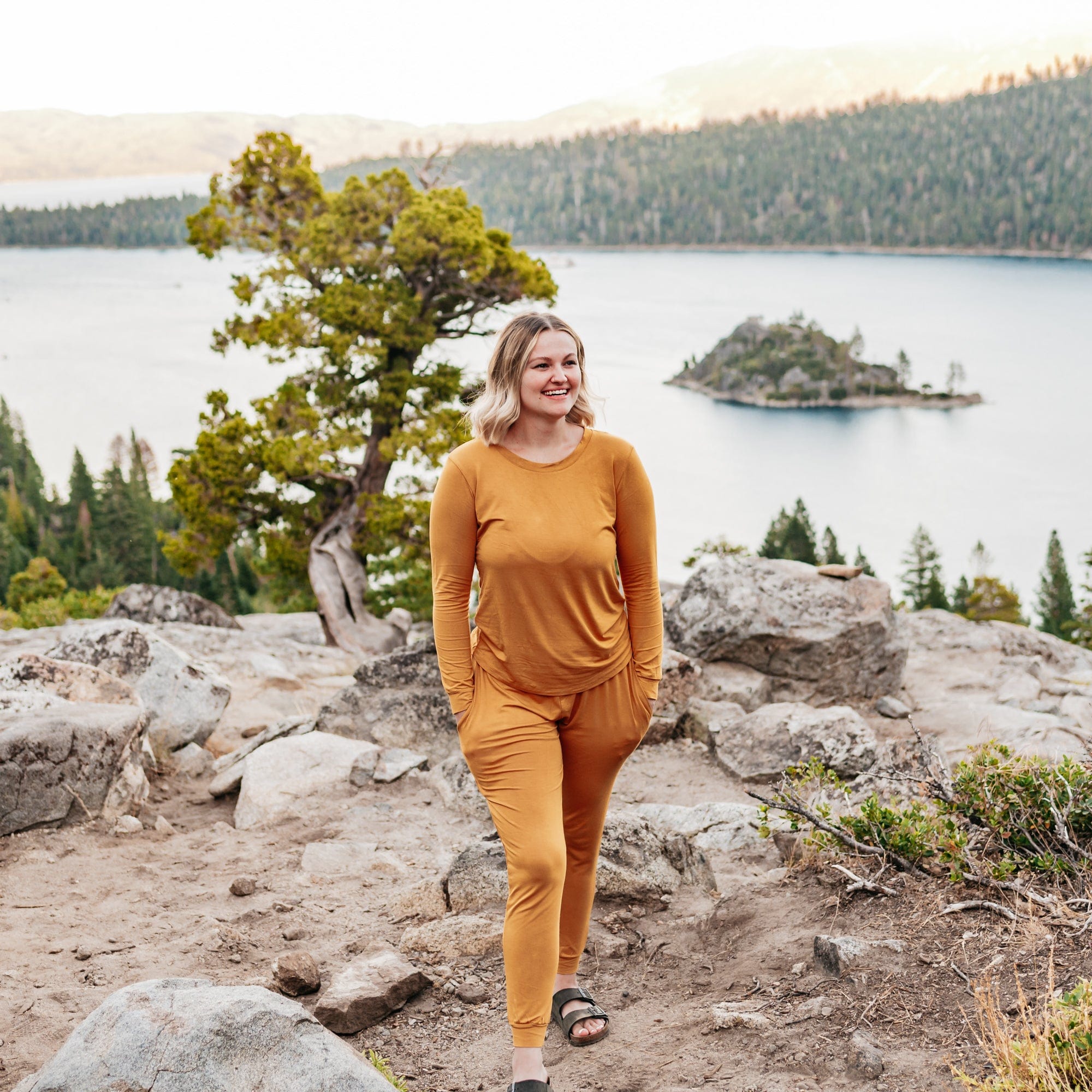 Kyte BABY Women's Jogger Pajama Set Women's Jogger Pajama Set in Marigold