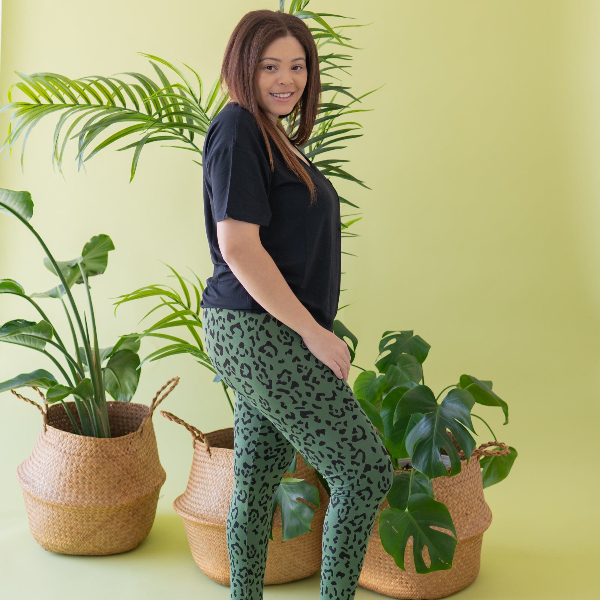 Kyte BABY Women's Leggings Women's Leggings in Hunter Leopard