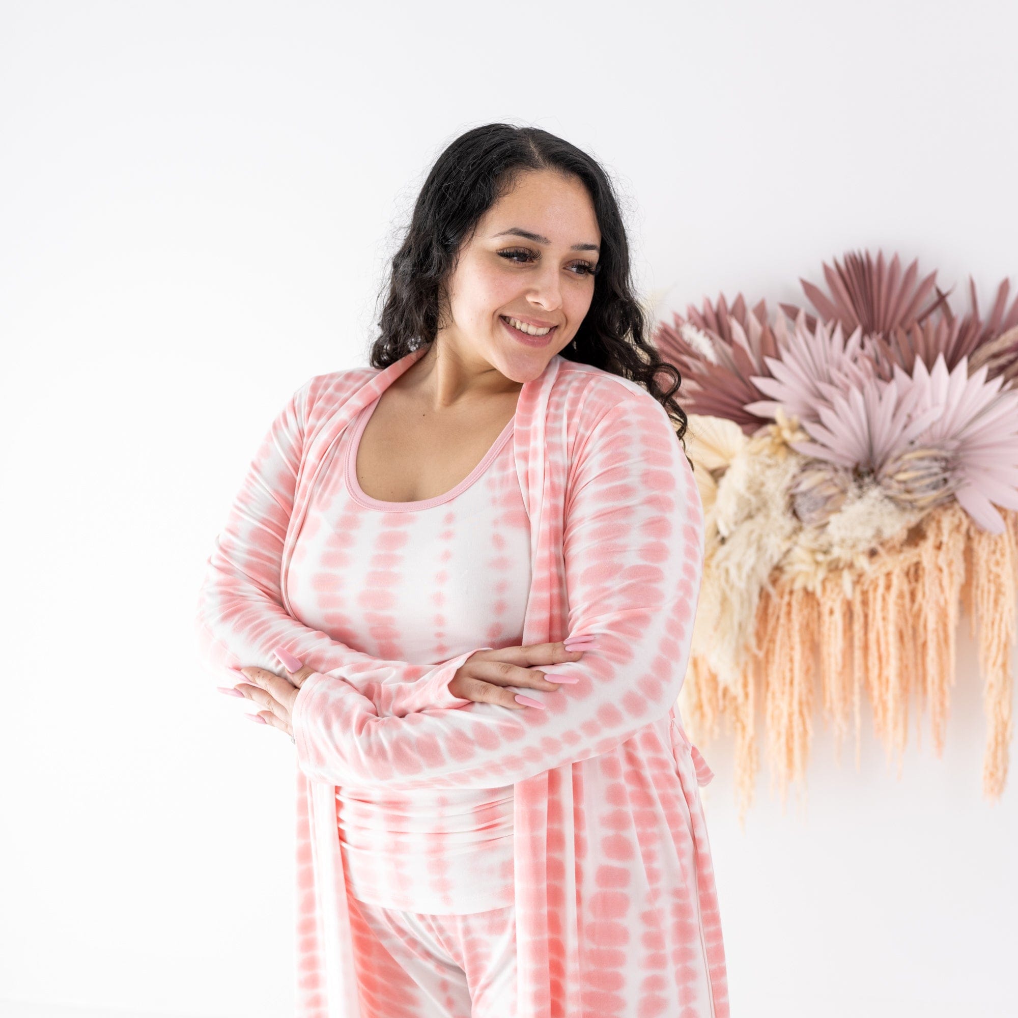Kyte BABY Women's Lounge Robe Women’s Lounge Robe in Crepe Rip Tide