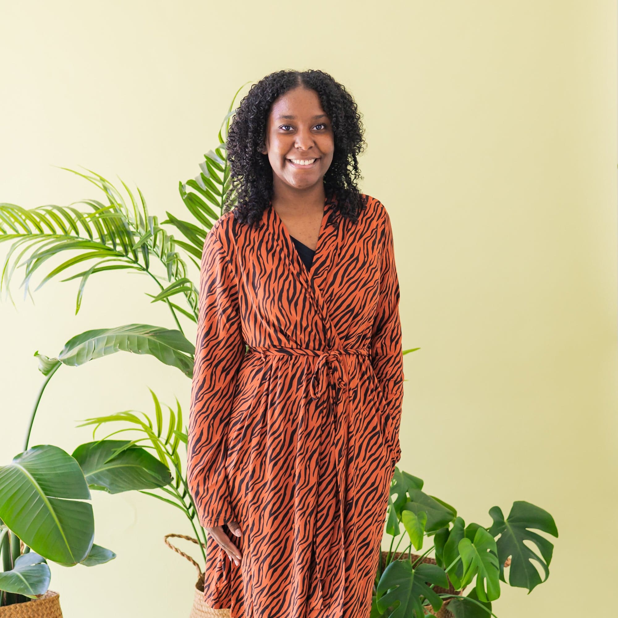 Kyte BABY Women's Lounge Robe Women’s Lounge Robe in Rust Tiger