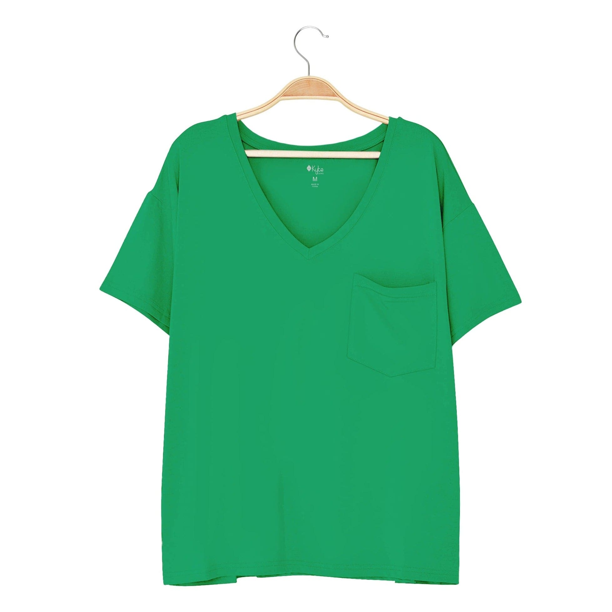Kyte BABY Women's Tee Women’s Relaxed Fit V-Neck in Fern