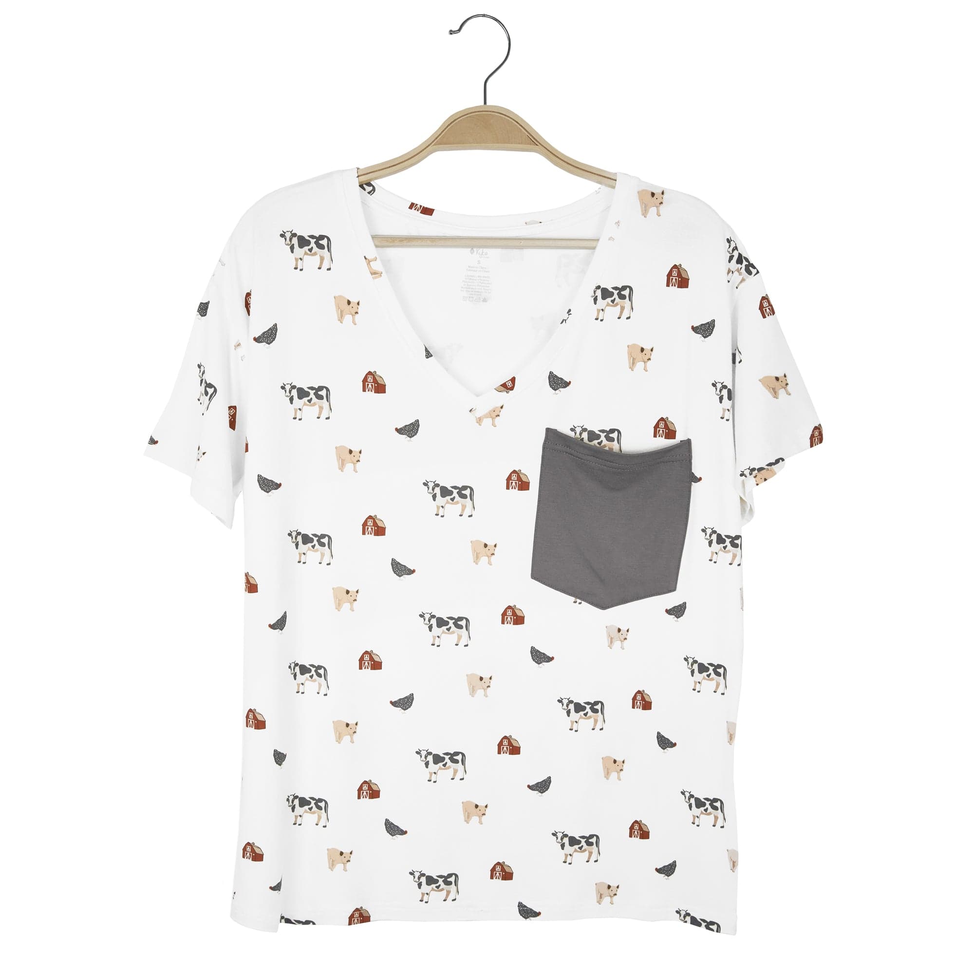 Kyte BABY Women's V-Neck Women’s Relaxed Fit V-Neck in Farm