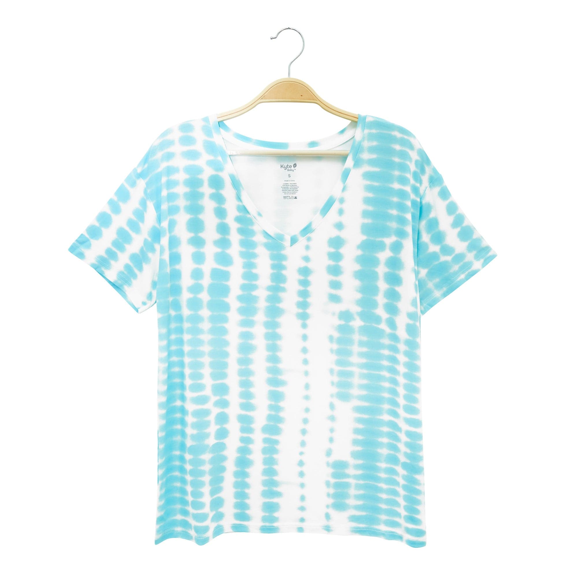 Kyte BABY Women's V-Neck Women’s Relaxed Fit V-Neck in Robin Rip Tide