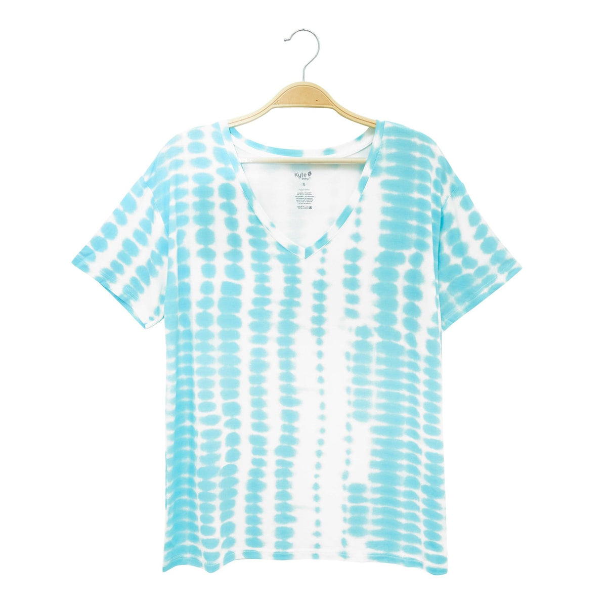 Kyte BABY Women's V-Neck Women’s Relaxed Fit V-Neck in Robin Rip Tide