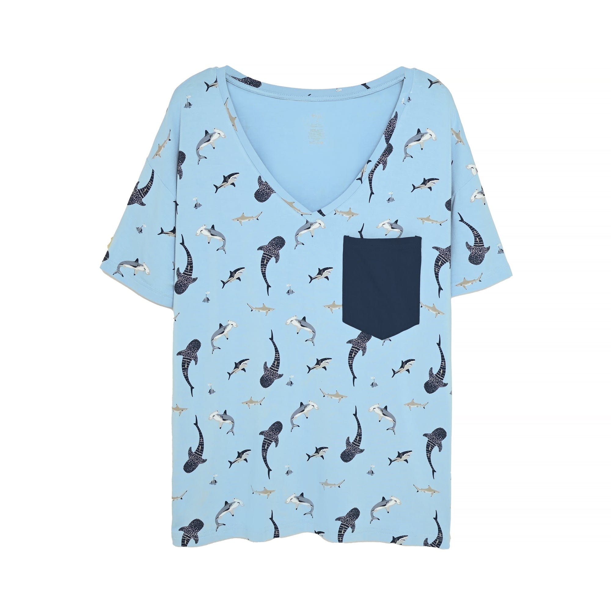Kyte Baby Women's Relaxed Fit V-Neck in Stream Shark