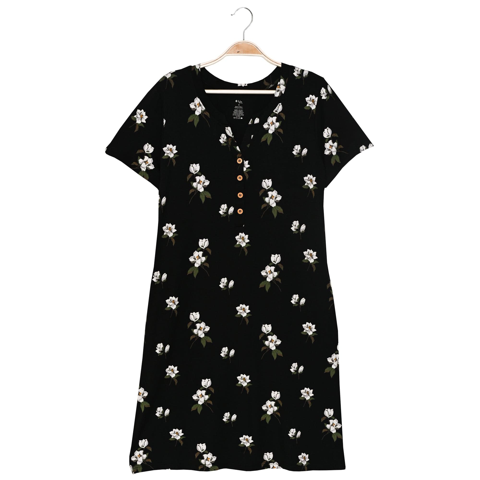 Kyte Baby Women's Midi Lounge Dress in Big Midnight Magnolia