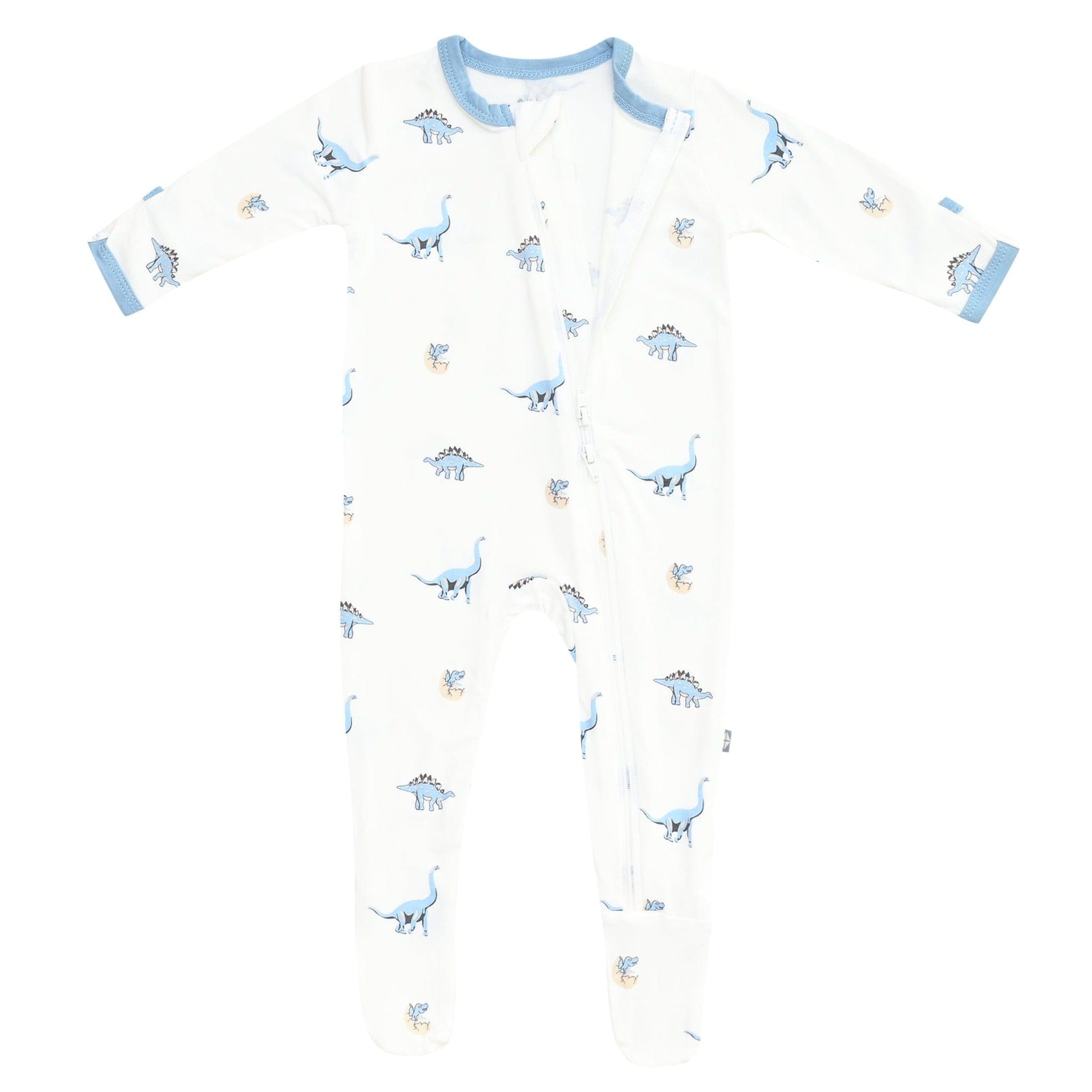 Double zipper on Kyte Baby Zippered Footie in Jurassic