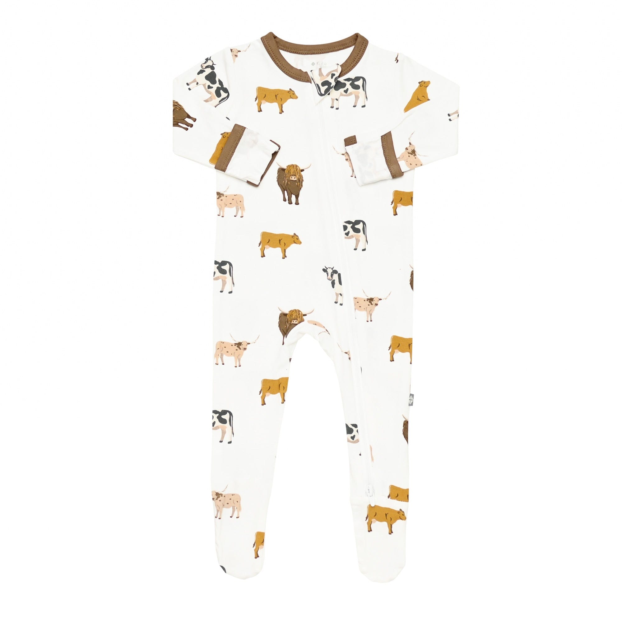 Kyte Baby Zippered Footie Pajamas in Moo