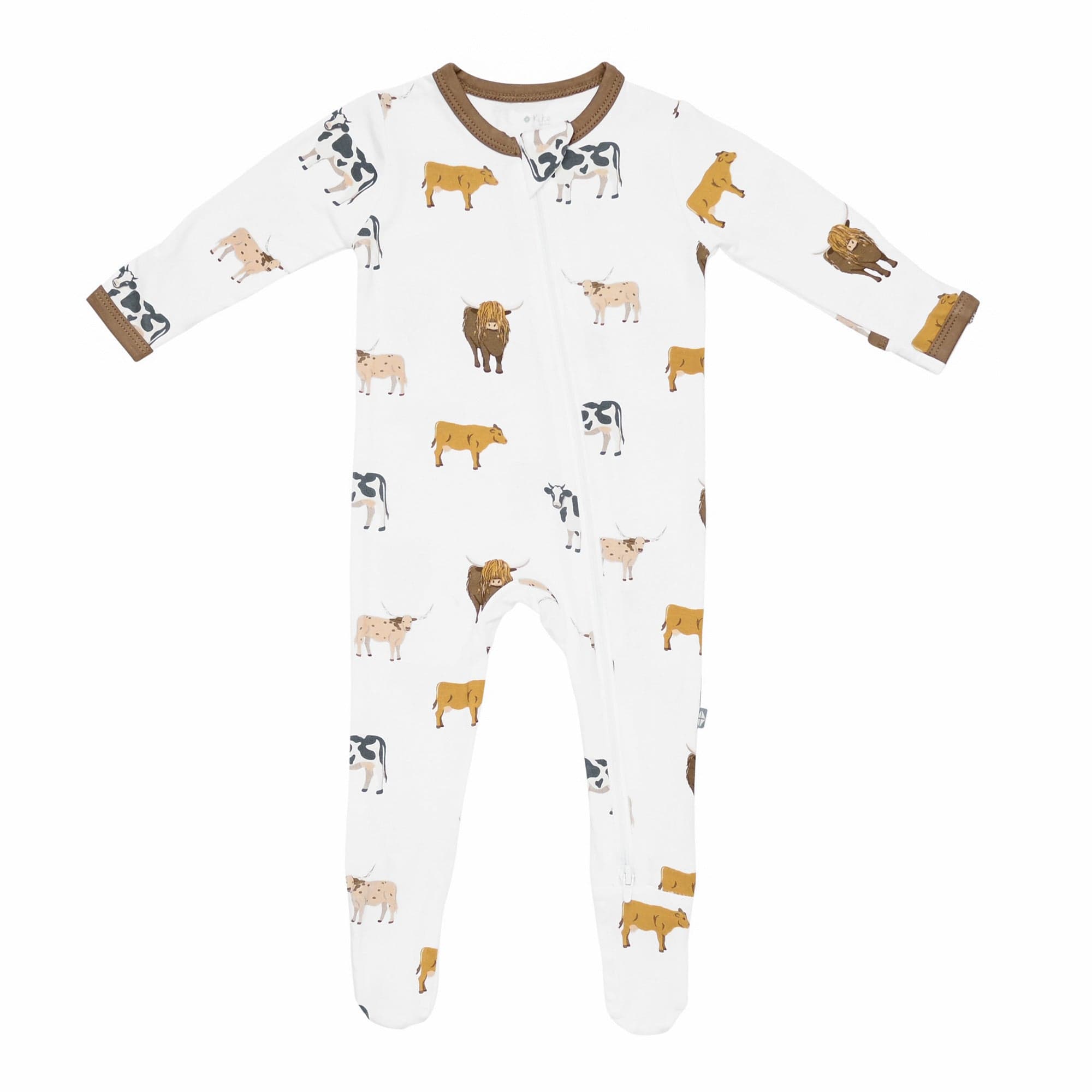 Kyte Baby Zippered Footie in Moo