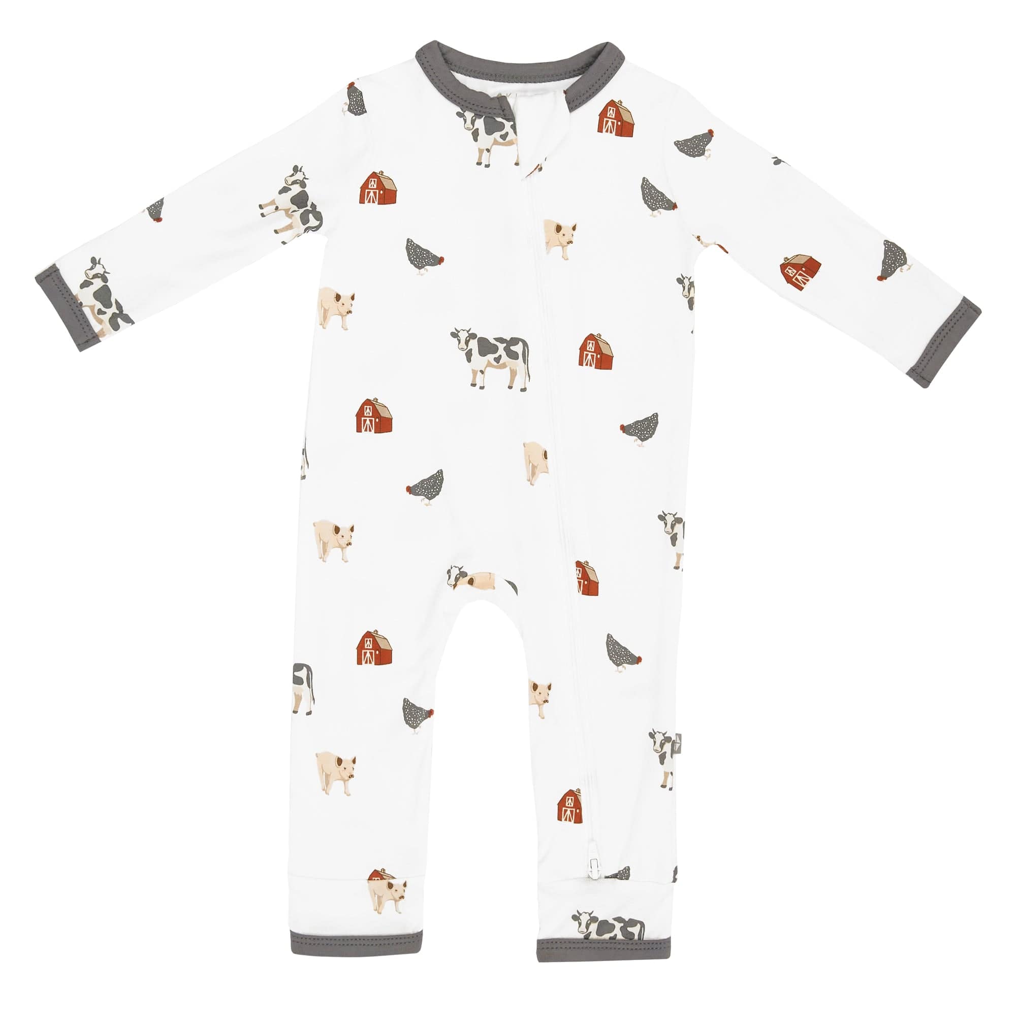 Kyte BABY Zippered Rompers Zippered Romper in Farm
