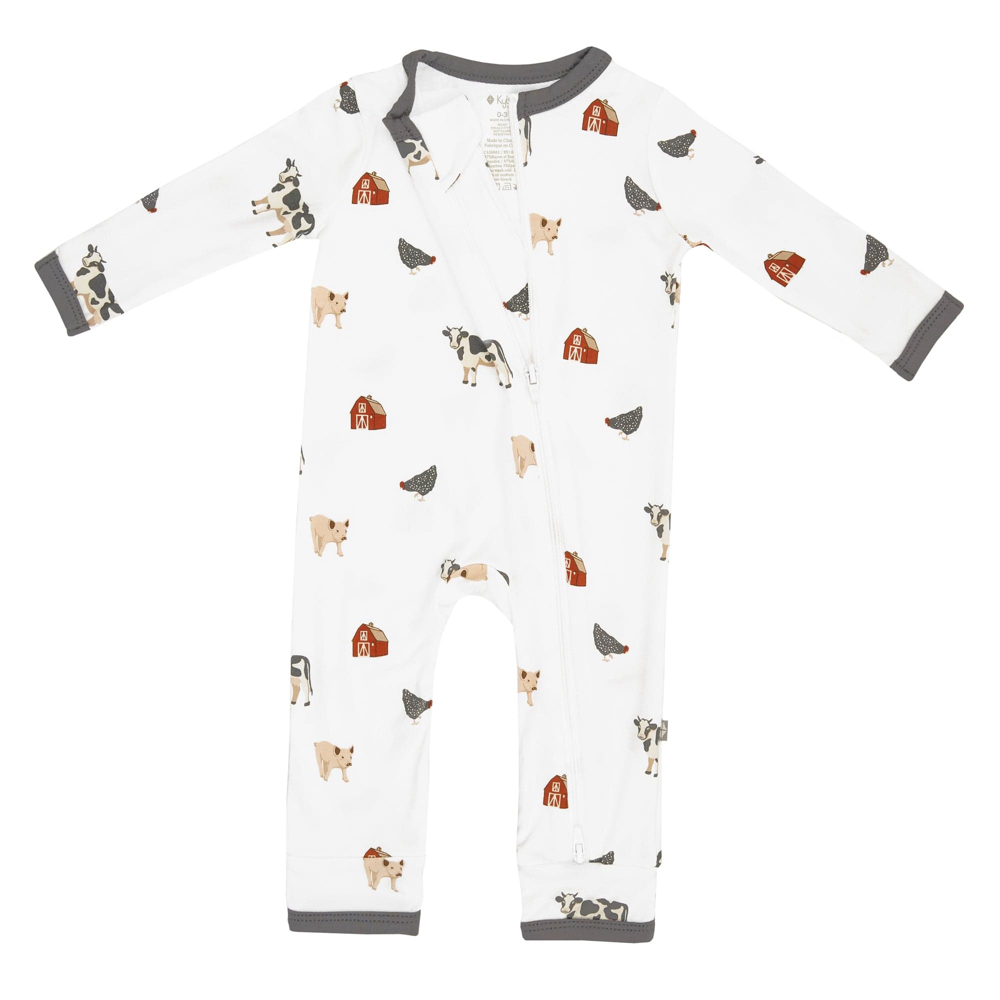 Kyte BABY Zippered Rompers Zippered Romper in Farm