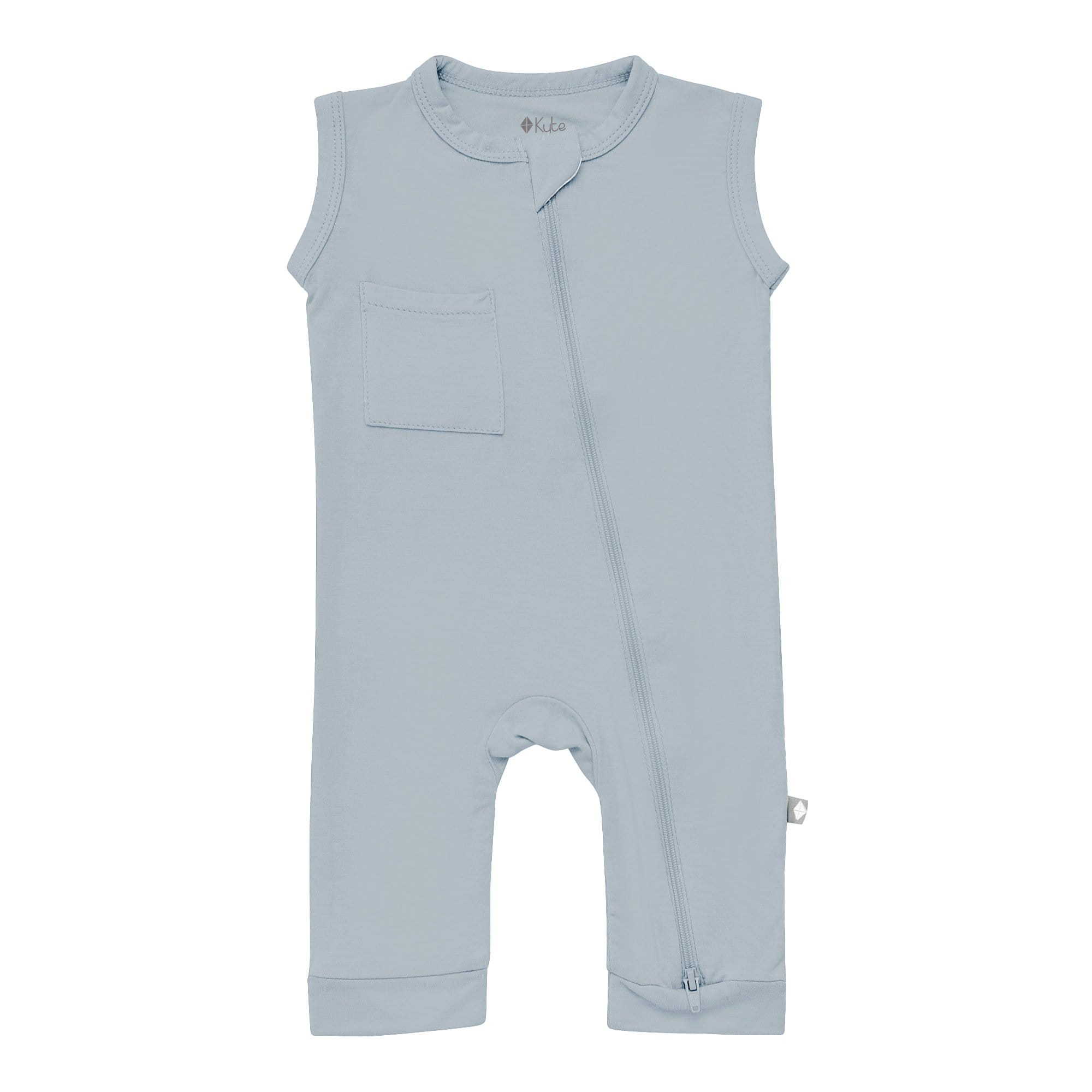 Kyte Baby Zippered Sleeveless Romper in Fog