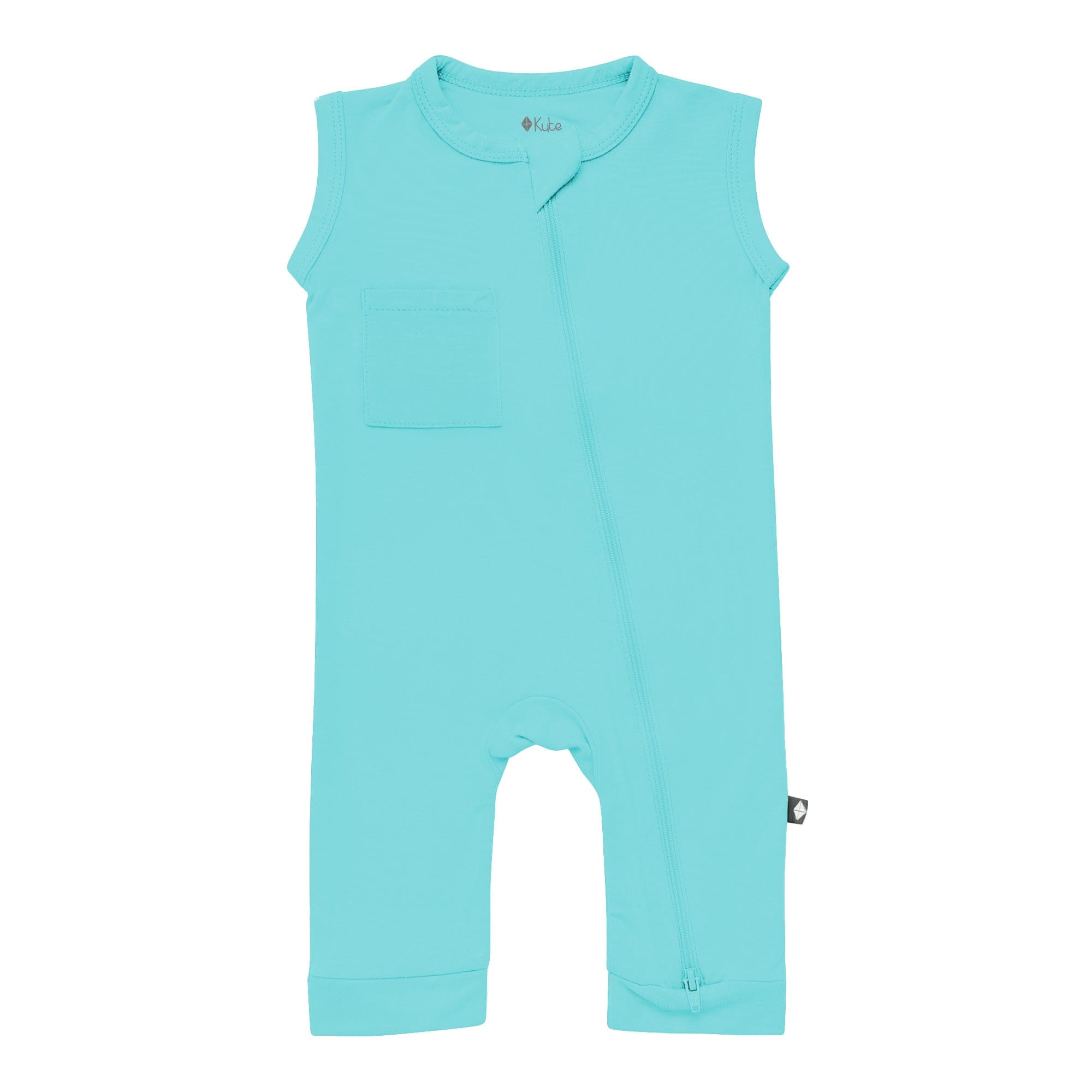 Kyte BABY Zippered Sleeveless Romper Zippered Sleeveless Romper in Robin