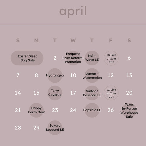 April 2024 Kyte Baby Launch Calendar