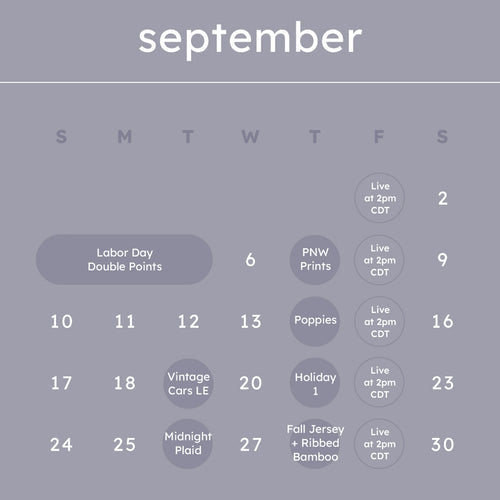 September 2023 Kyte Baby Launch Calendar