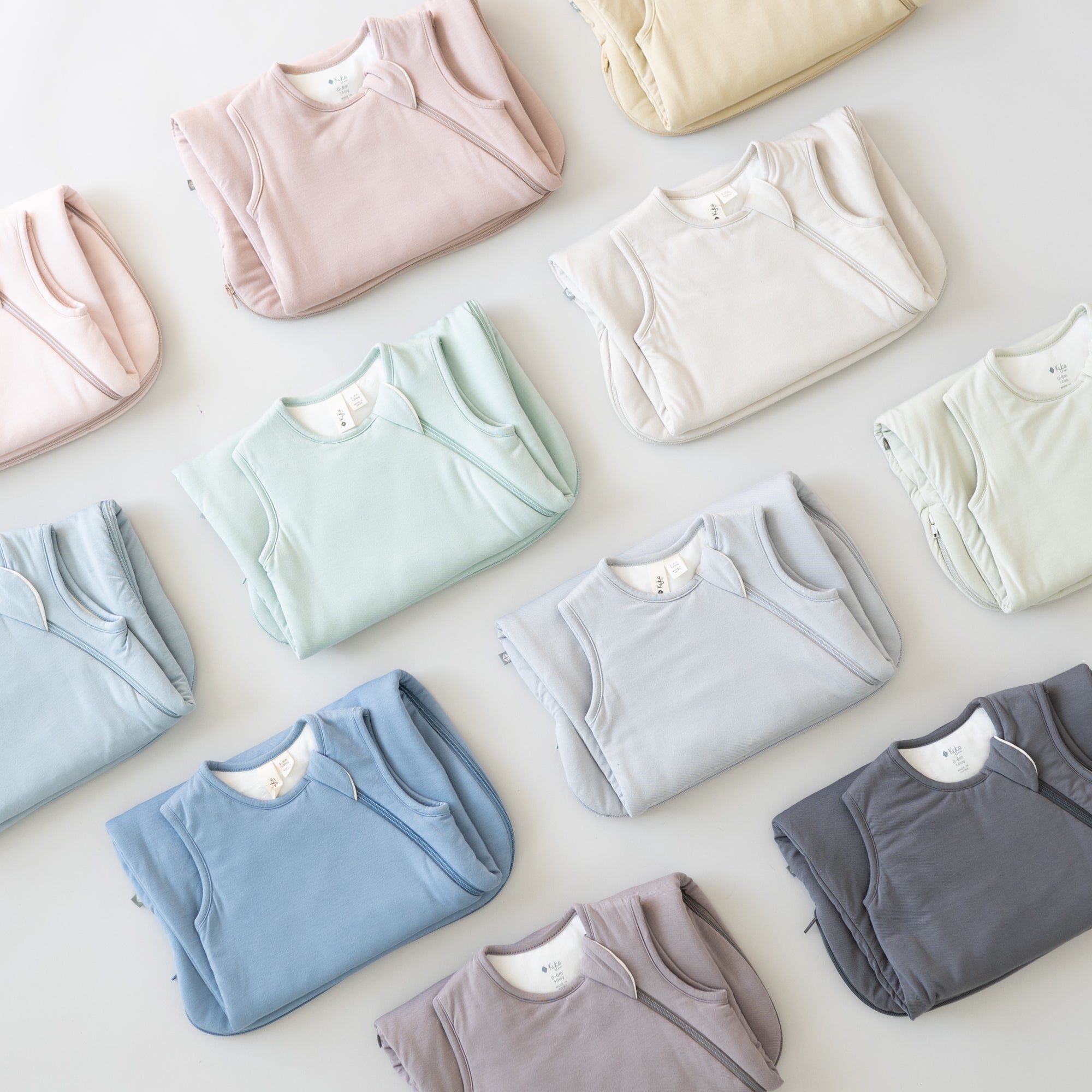 Selection of Kyte Baby Sleep Bags in core colors 