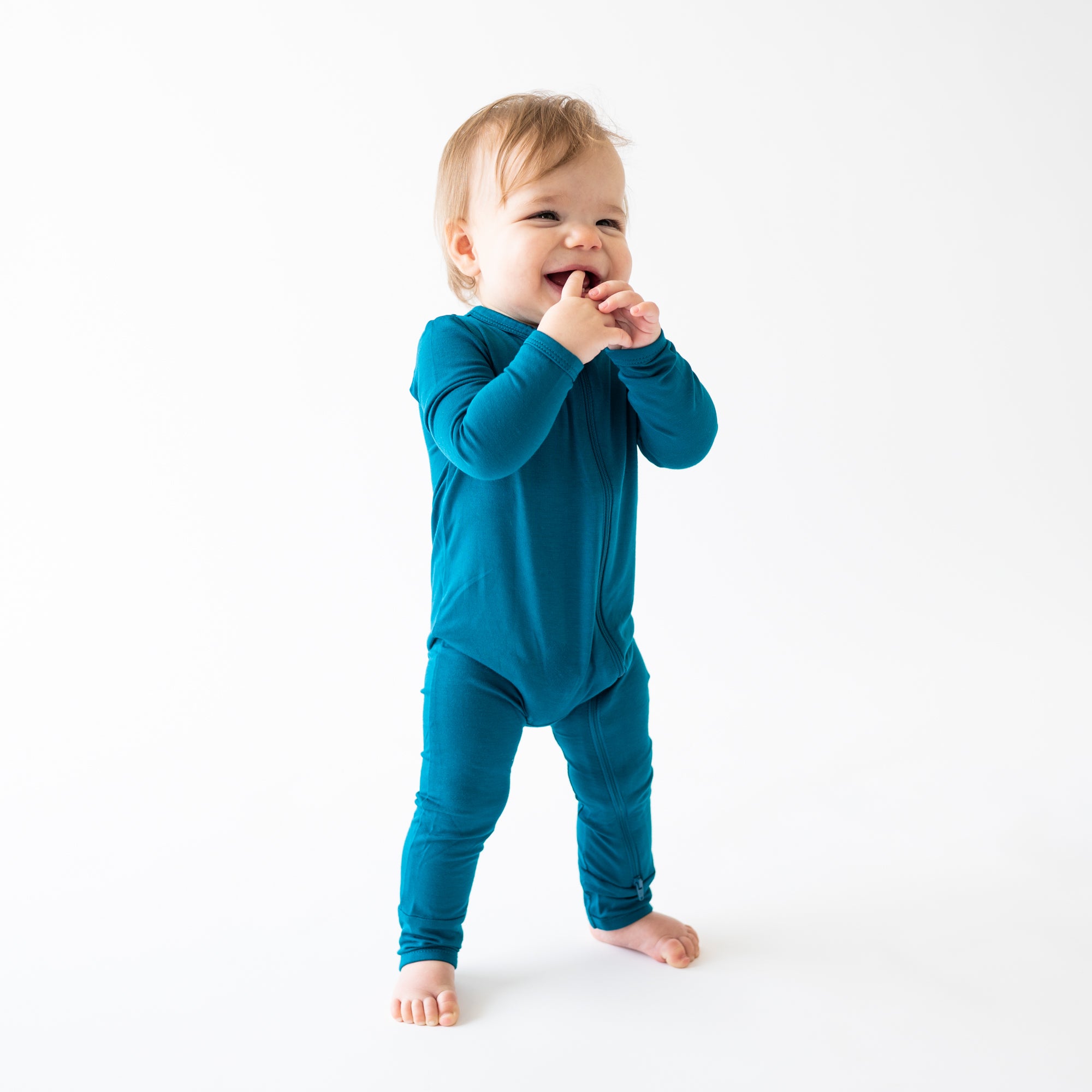 Toddler Wearing Baltic Zipper Romper
