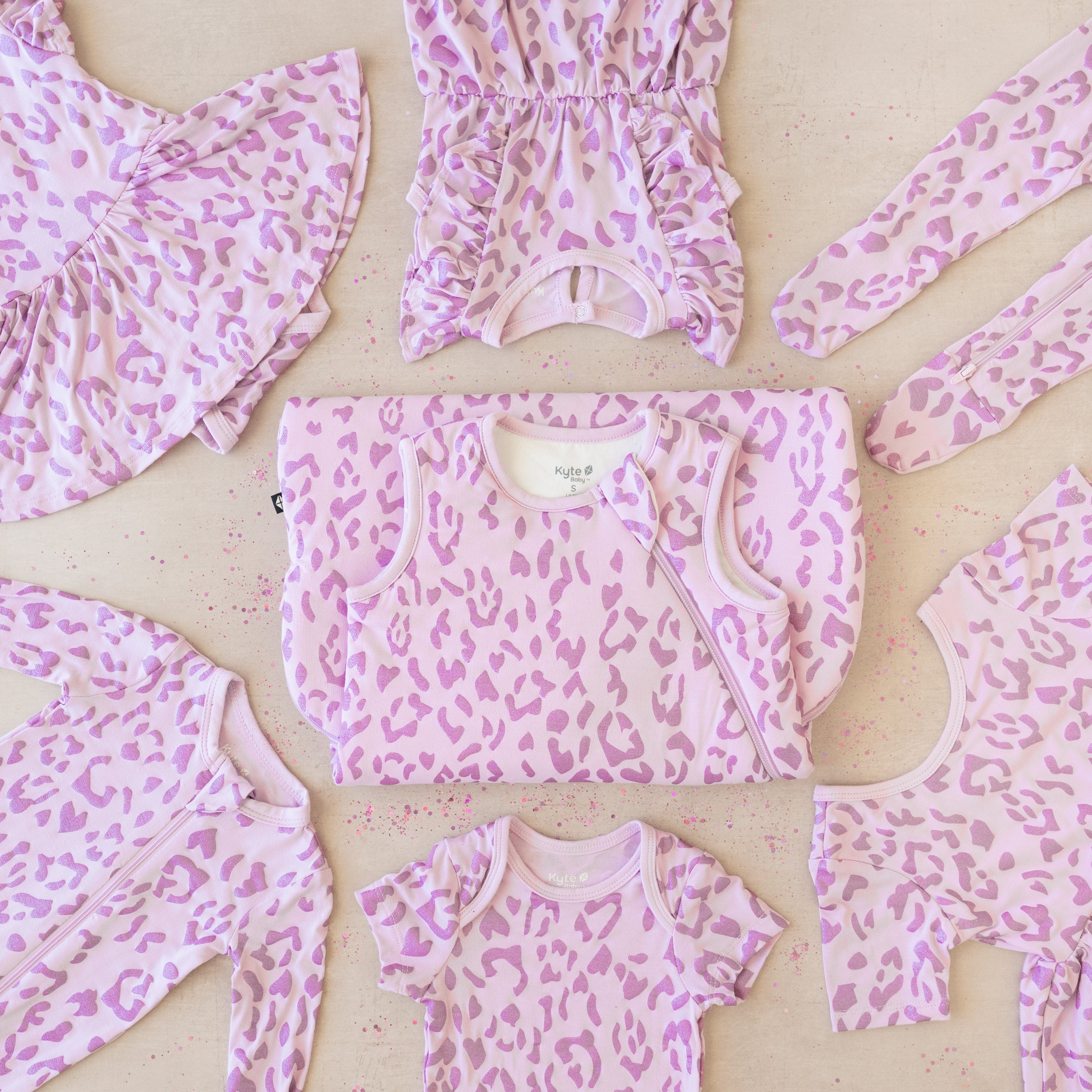 Thistle leopard print pajamas, sleep sacks and kyte baby products