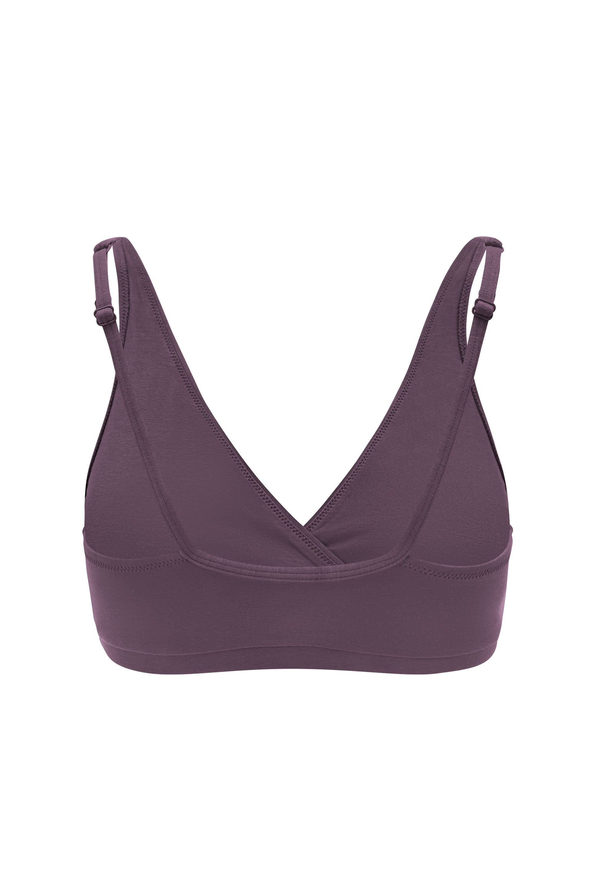 The back of the Women's Cross Front Bralette in Currant