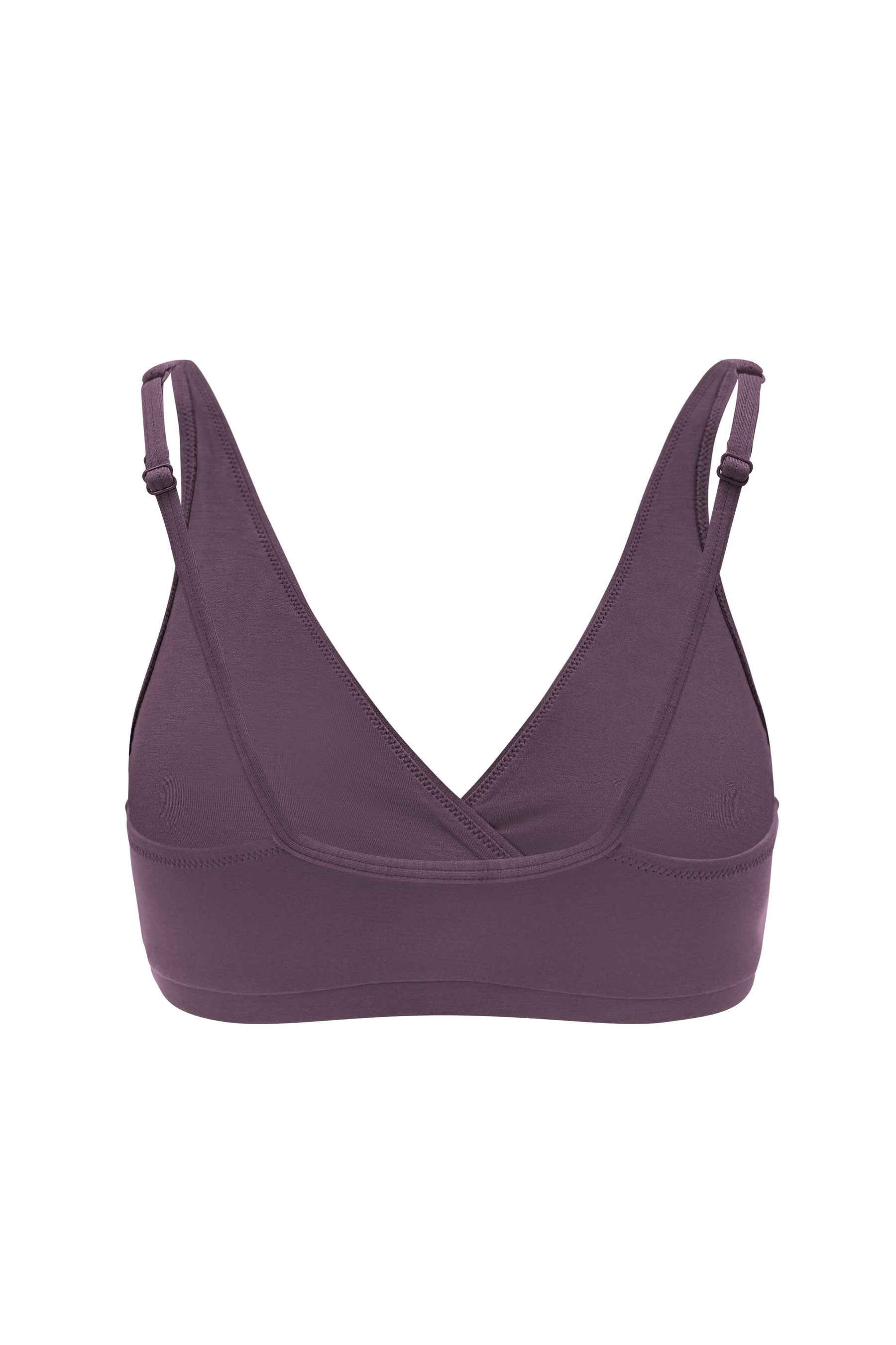 The back of the Women's Cross Front Bralette in Currant