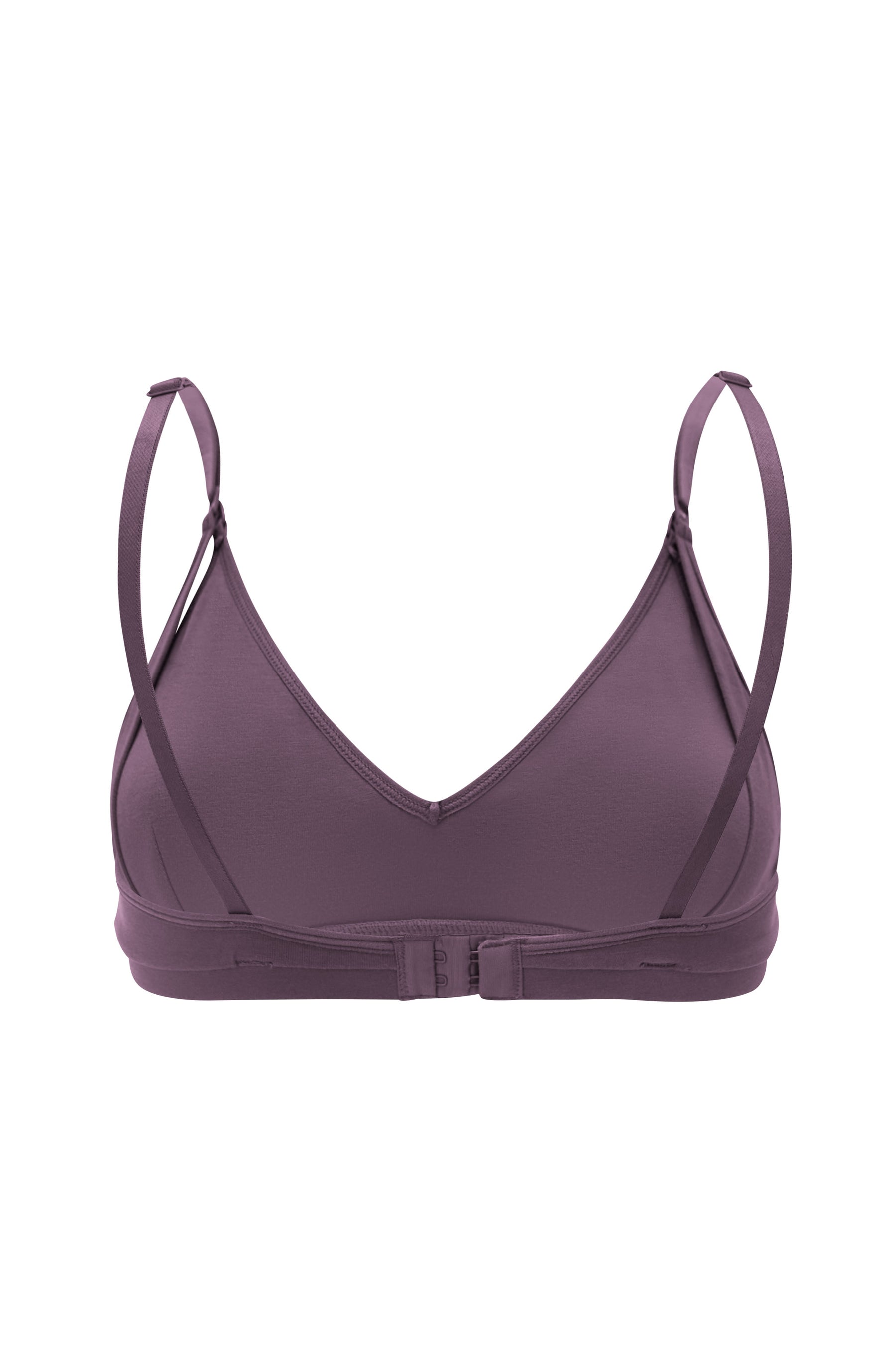 The back of the Women's Nursing Bra in Currant on a white background