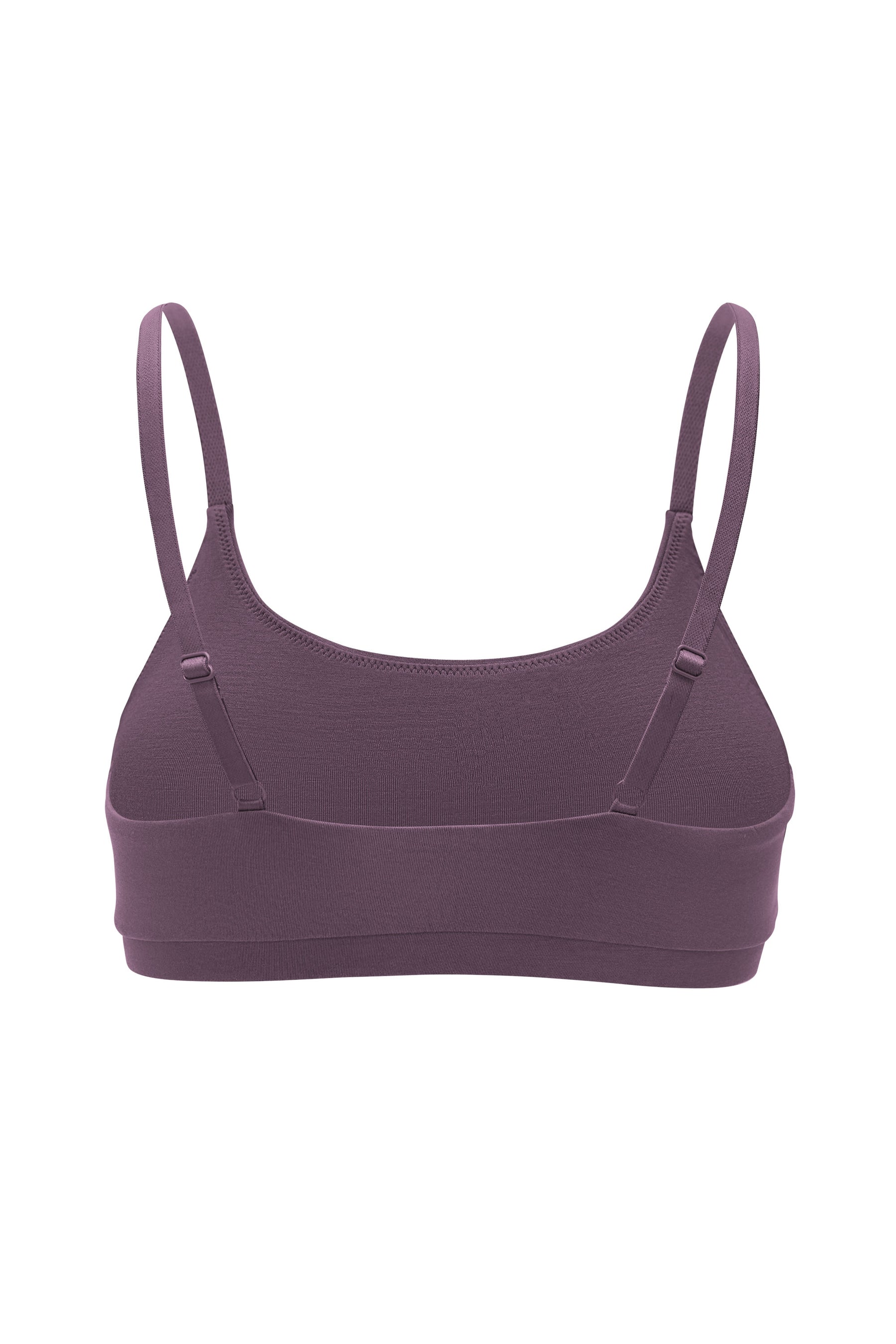 Back of Women's Scoop Neck bamboo bra in Currant