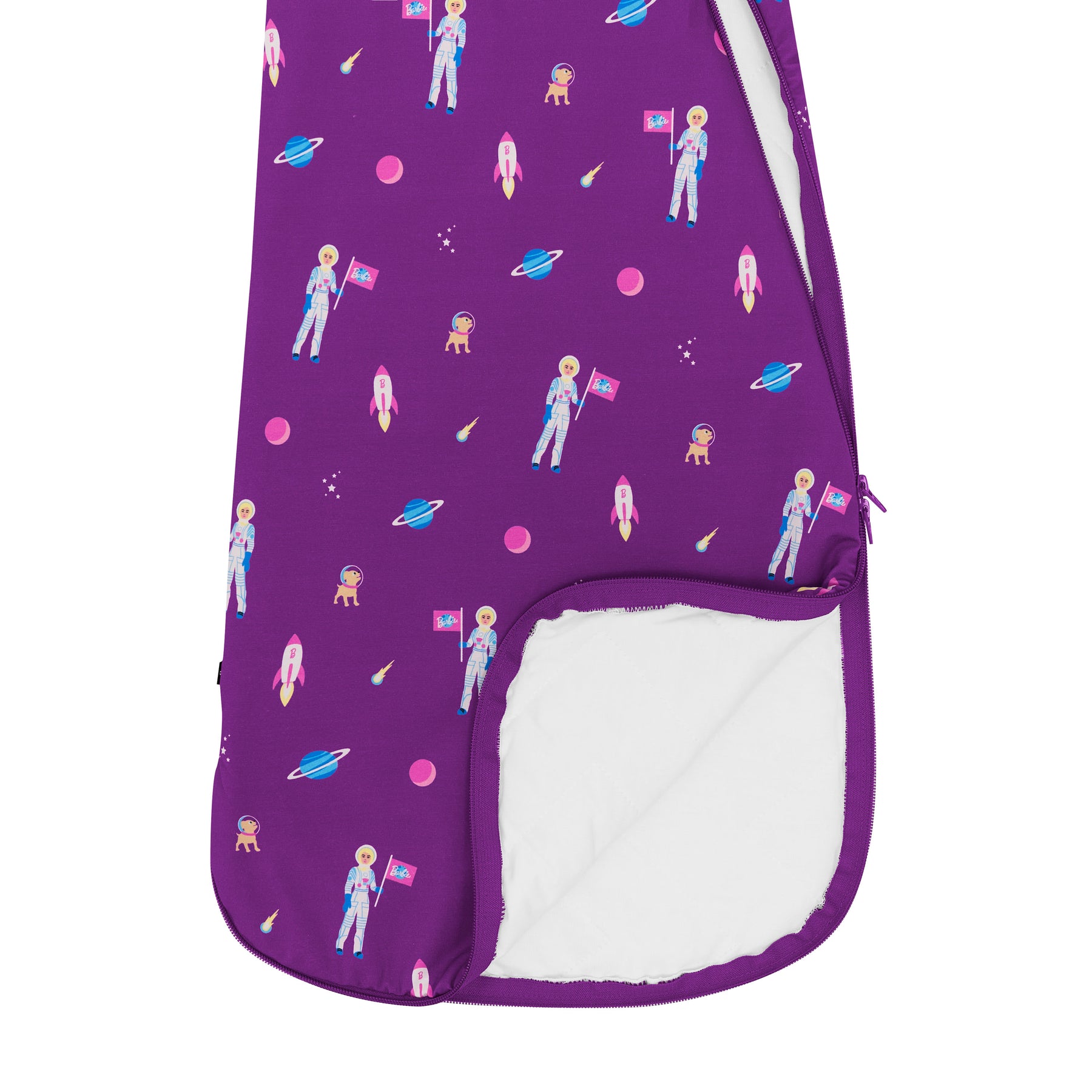 Sleep Bag in Barbie™ Astronaut 1.0 shown unzipped