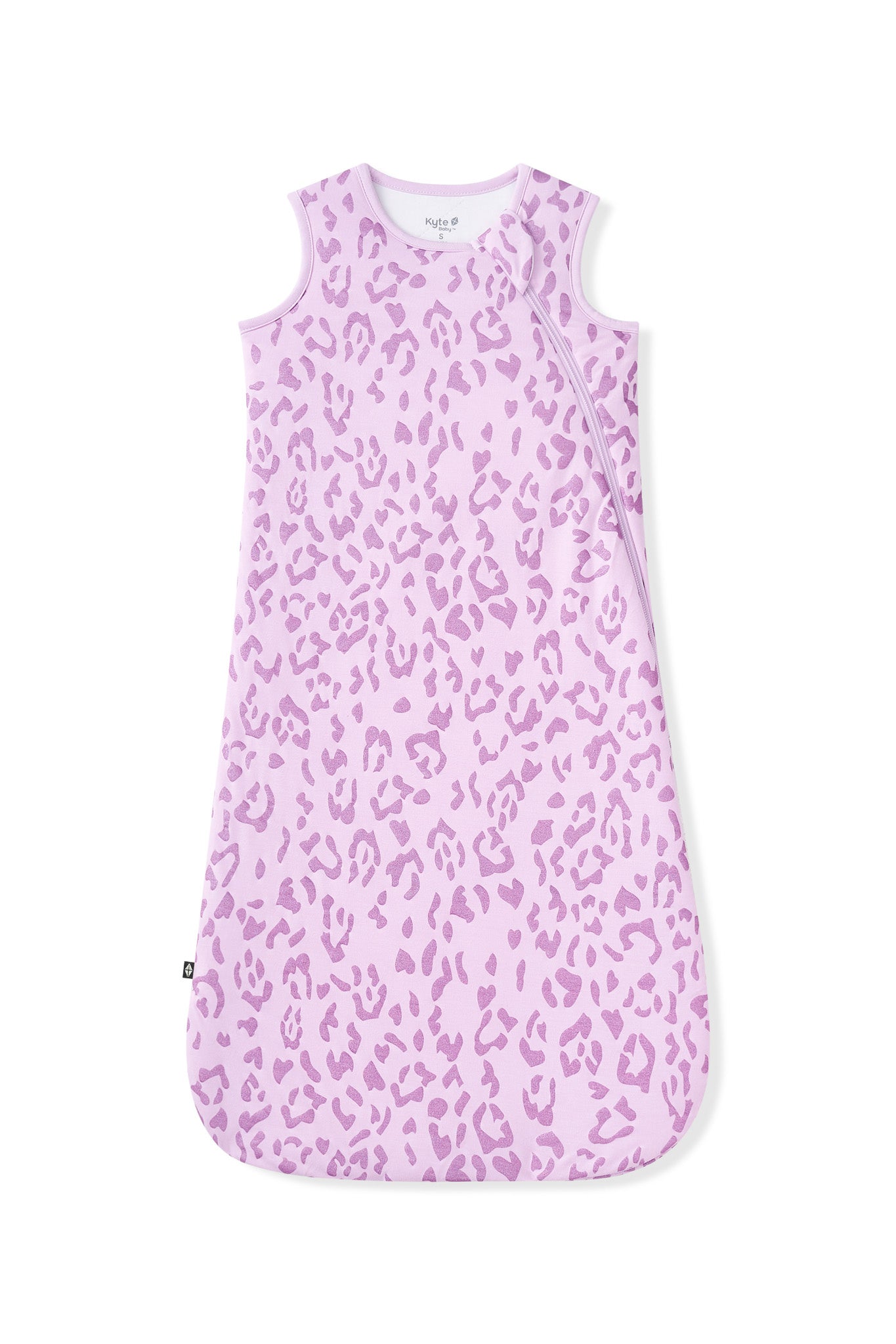 Sleep Bag in Thistle Leopard print on white background