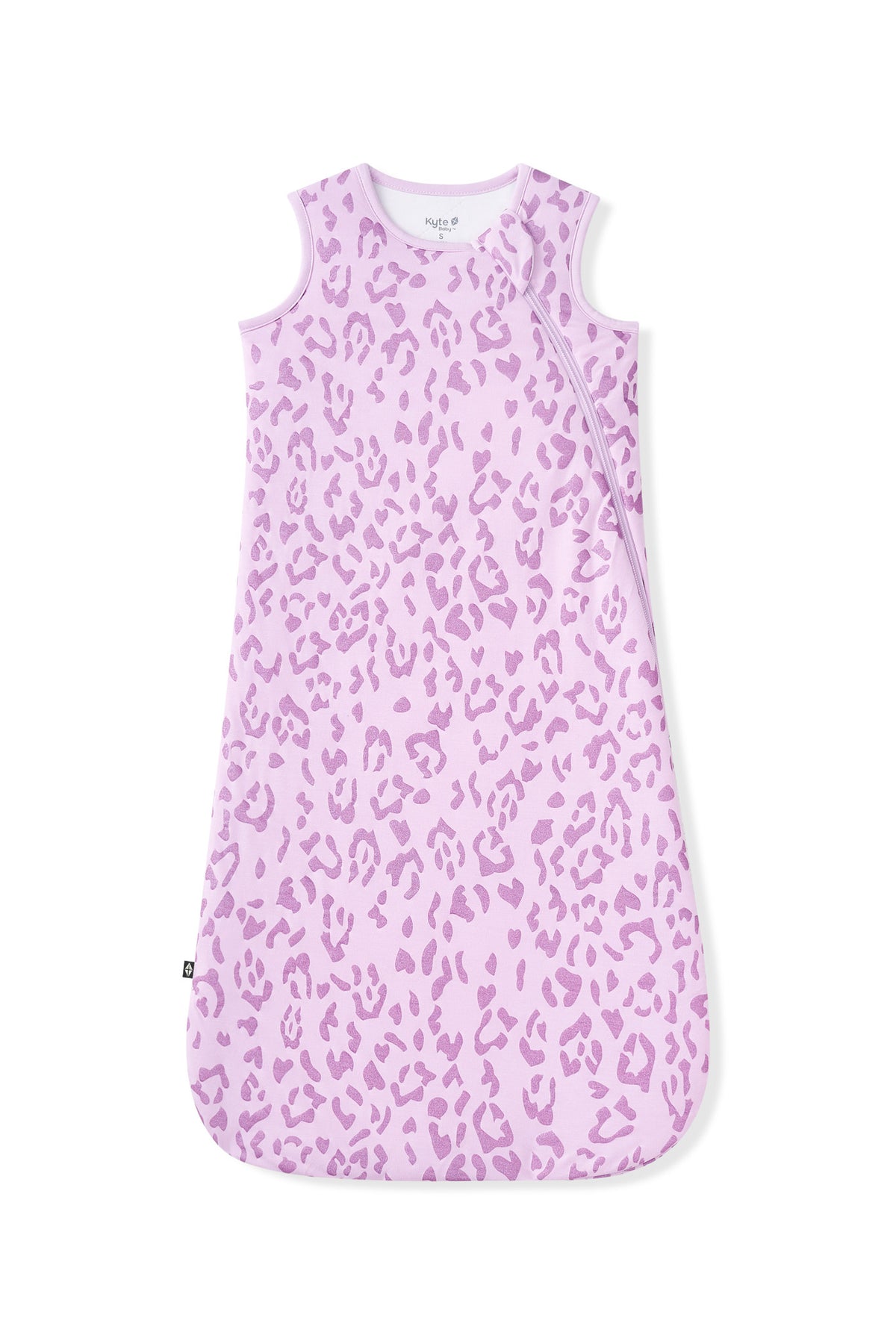Sleep Bag in Thistle Leopard print on white background