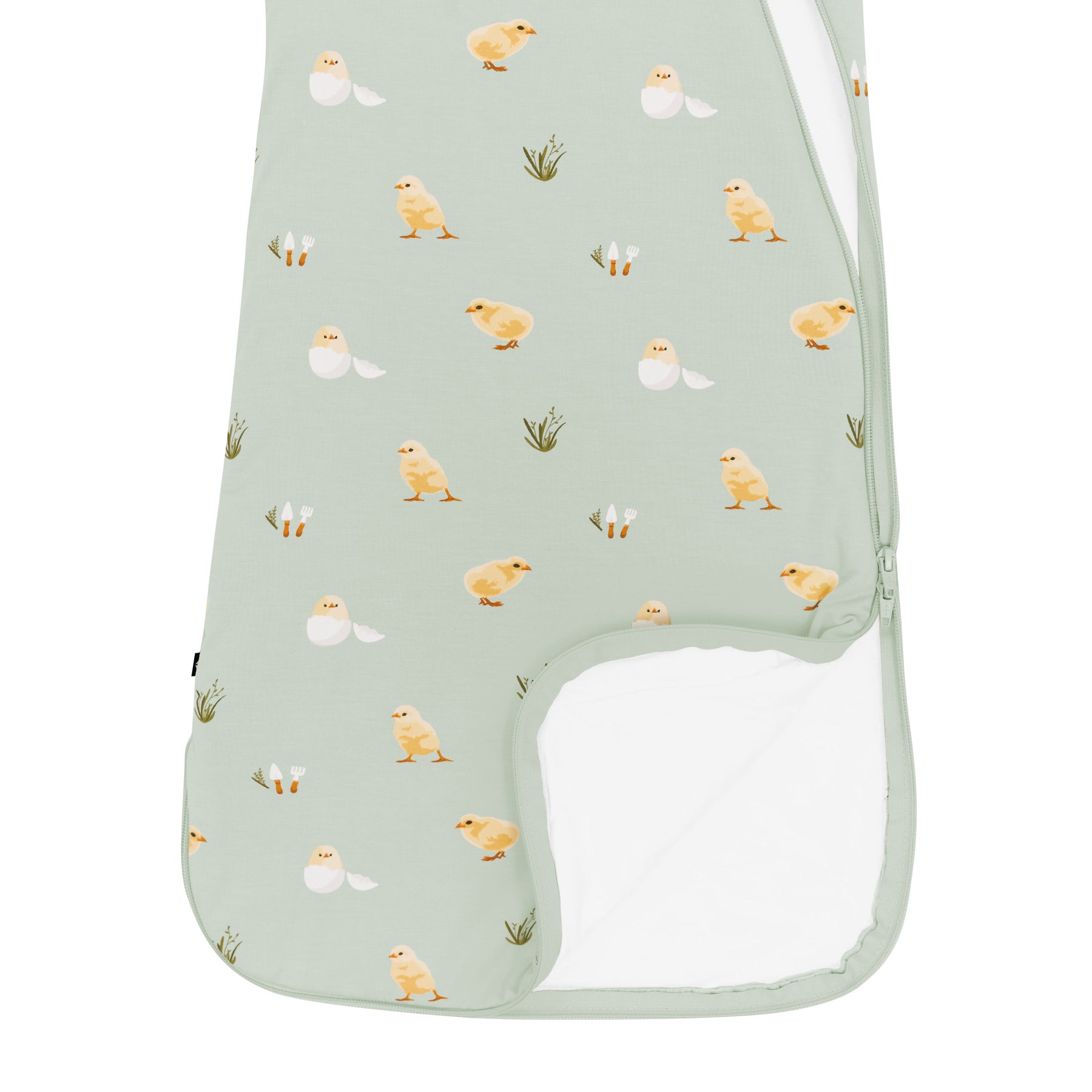 close up on zippers Sleep Bag in Aloe Chick 1.0