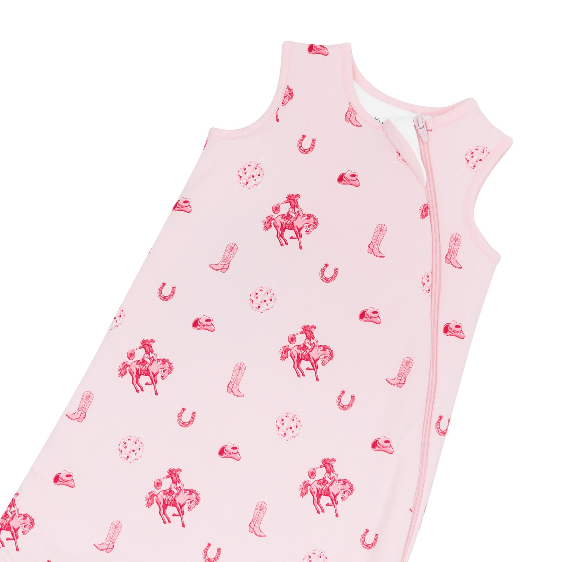 Zipper garage shown on the Sleep Bag in Disco Cowgirl 1.0