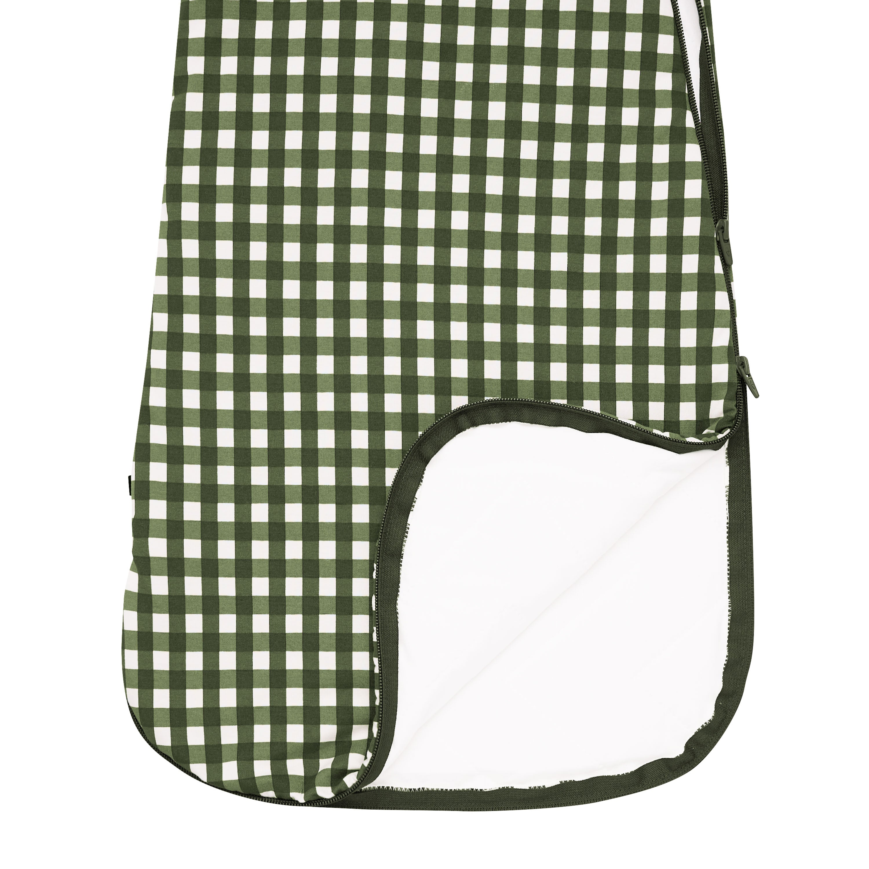 Double zipper on Sleep Bag in Gingham Fir 1.0 TOG