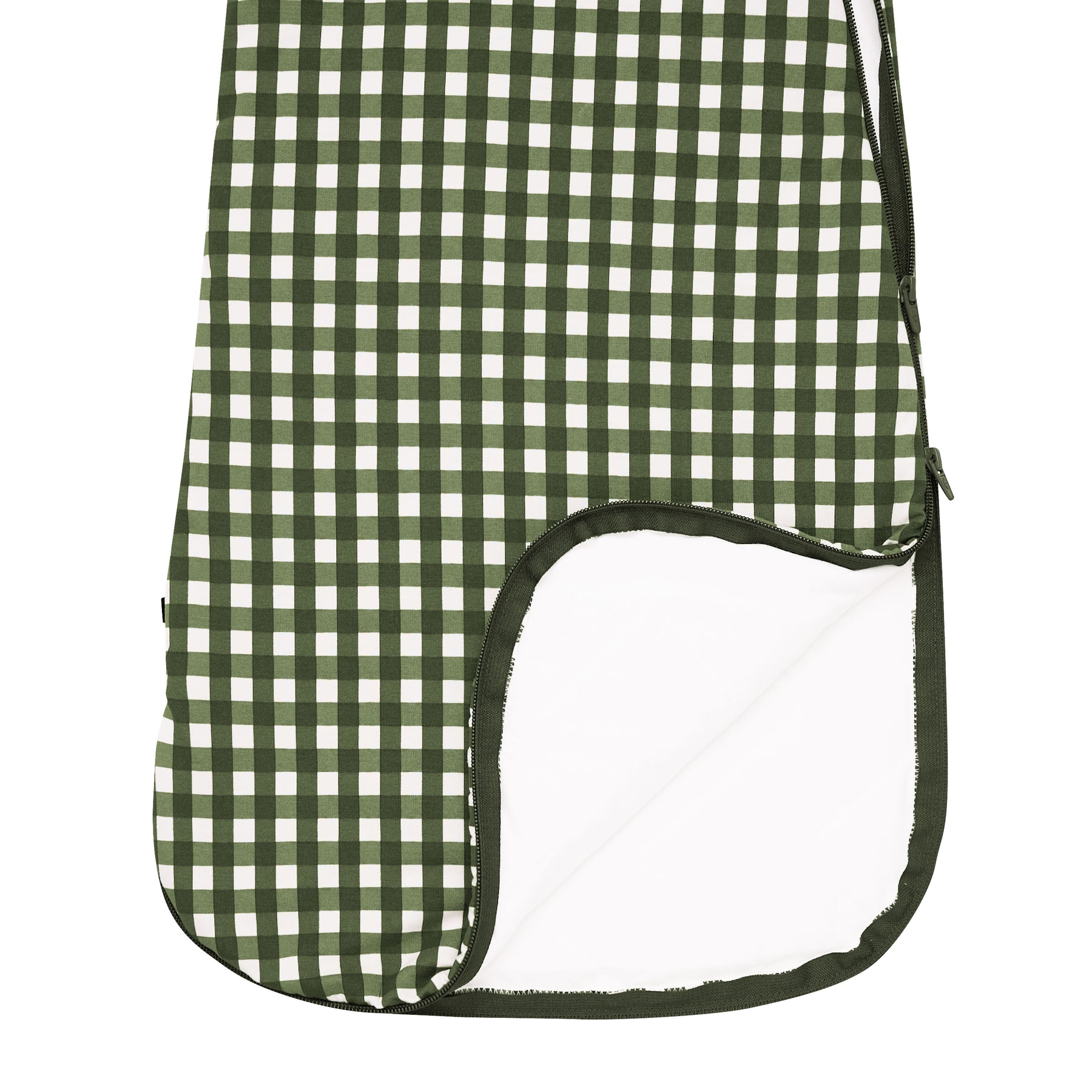 Double zipper on Sleep Bag in Gingham Fir 1.0 TOG