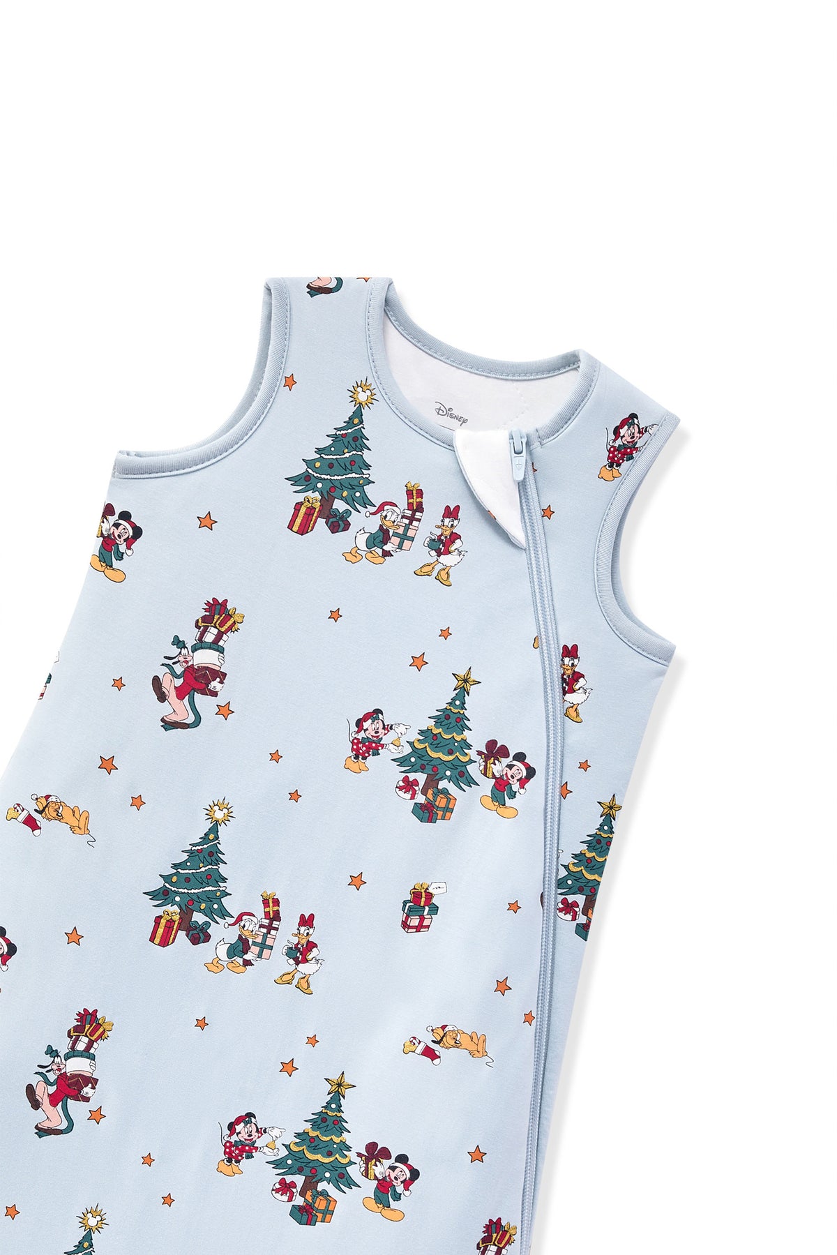 Sleep Bag in Mickey & Friends Christmas 1.0 print with zipper garage on a white background
