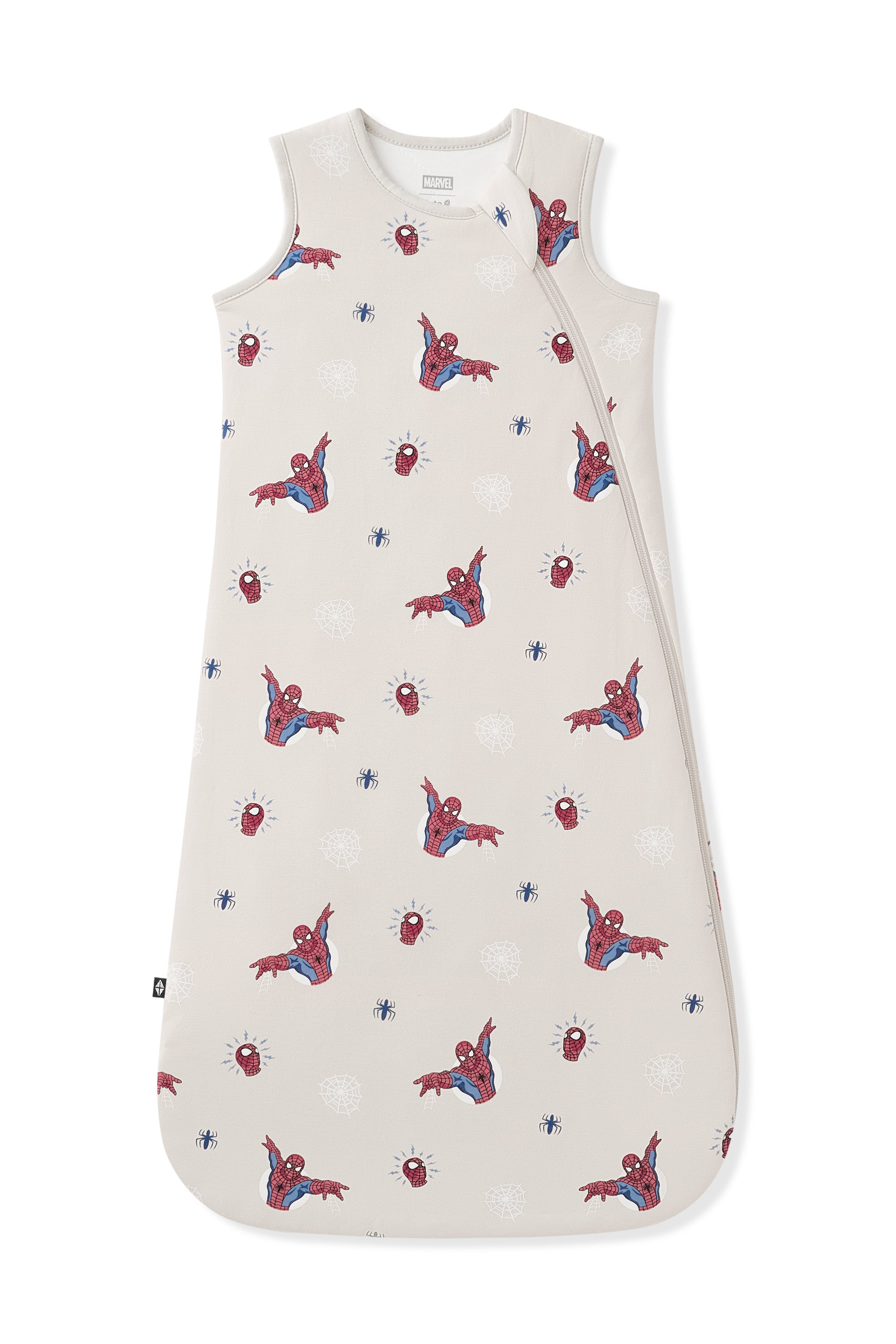 Oat Sleep Bag with Spider-Man 1.0 print on a white background
