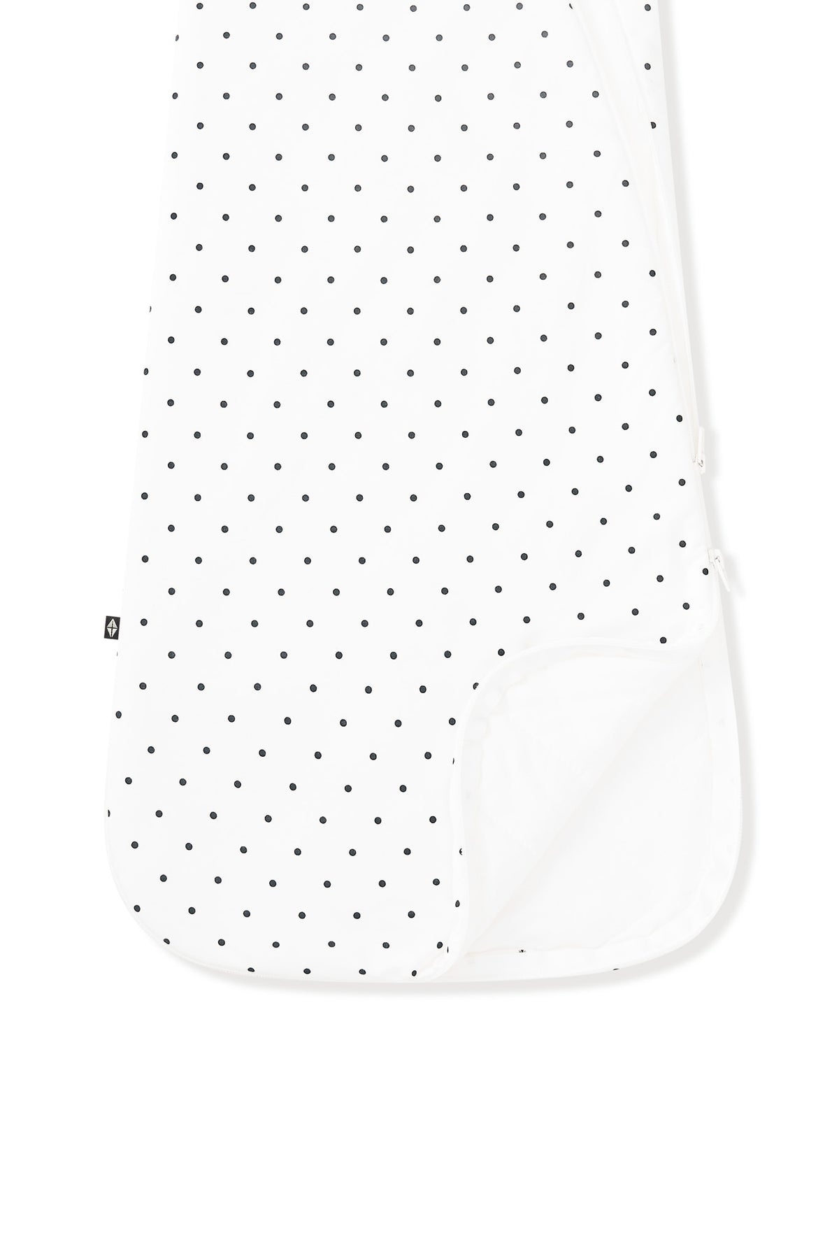 Bottom part of Sleep Bag with Midnight Polka Dot print on white background