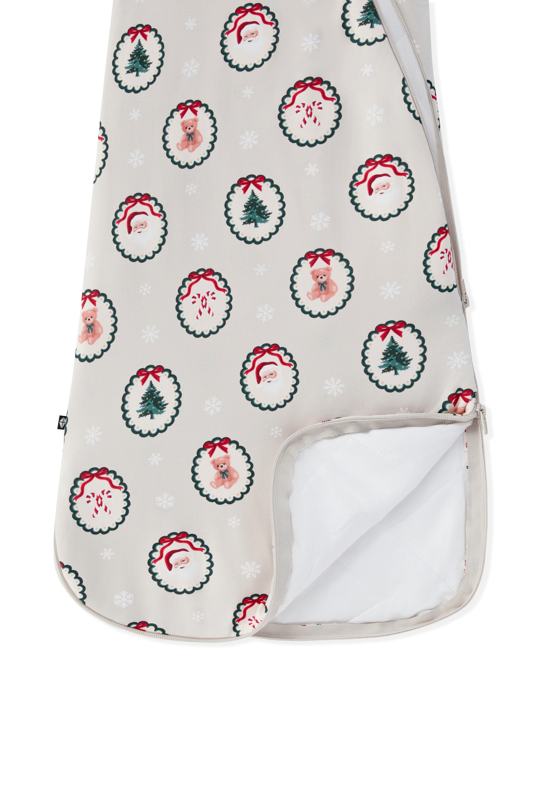 Sleep Bag in Holiday Medallion 1.0 print with dual zipper on a white background