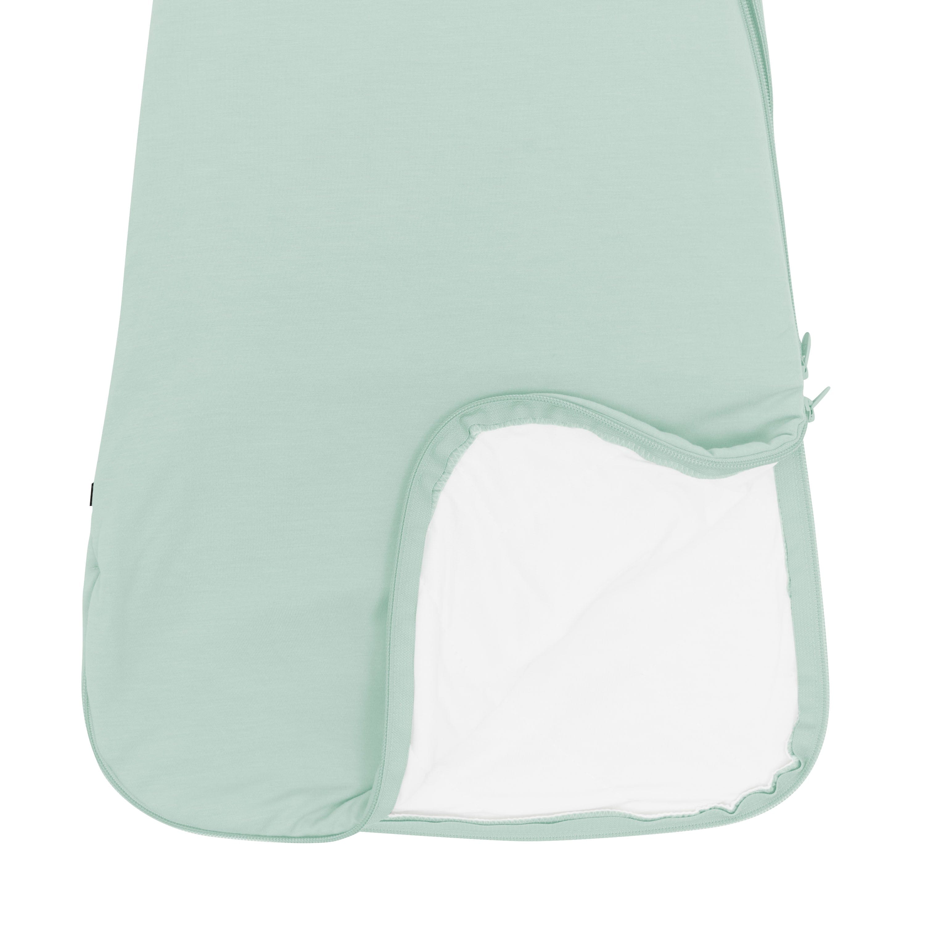 Display of unzipped double zipper from bottom of Sleep Bag in Sage 1.0 TOG