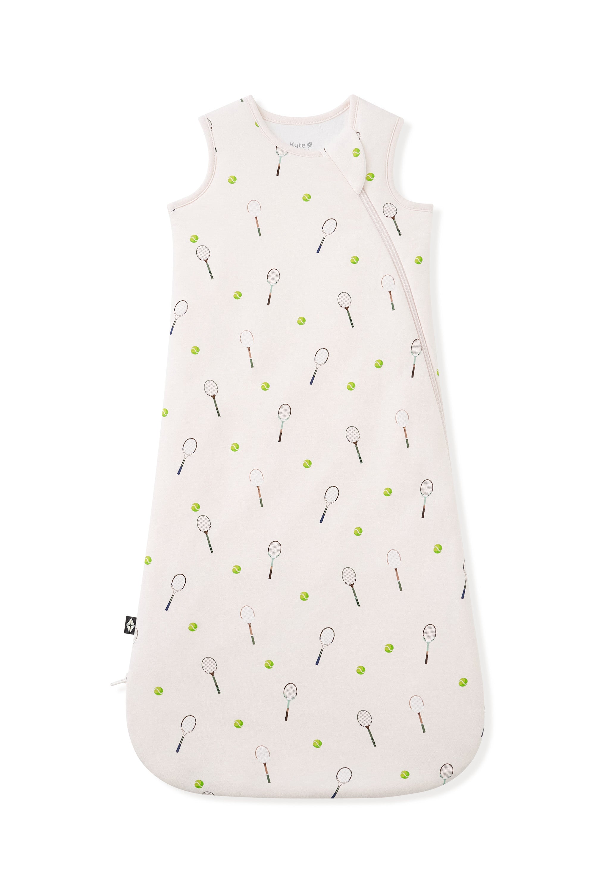 Sleep Bag in Tennis 1.0 print on a white background