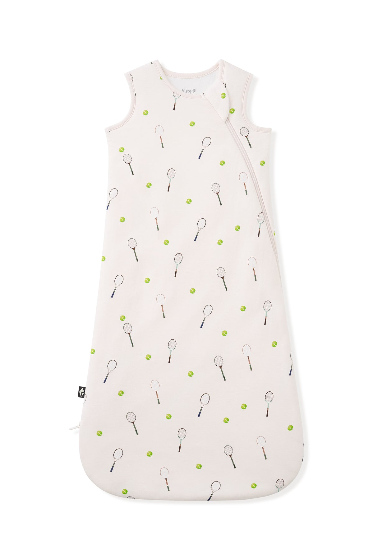 Sleep Bag in Tennis 1.0 print on a white background