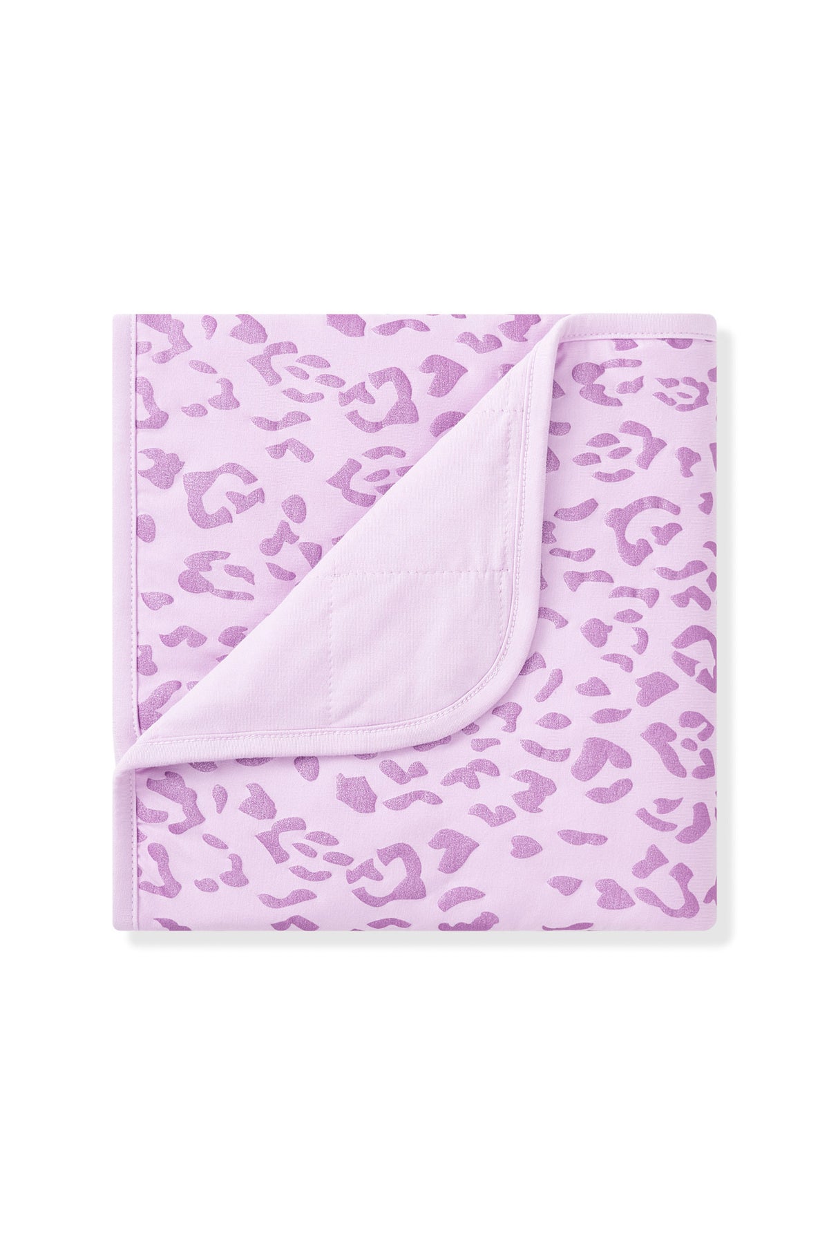 Baby Blanket in Thistle Leopard print on white background