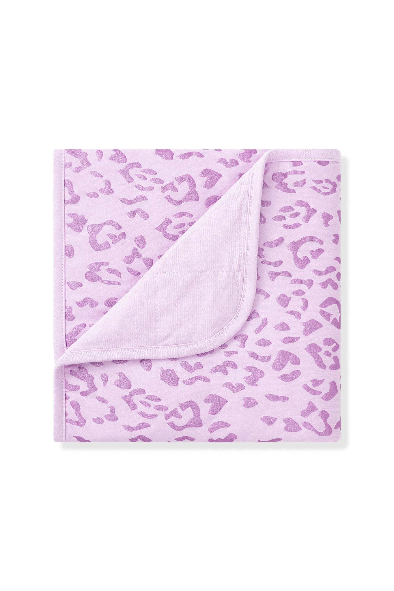 Baby Blanket in Thistle Leopard print on white background