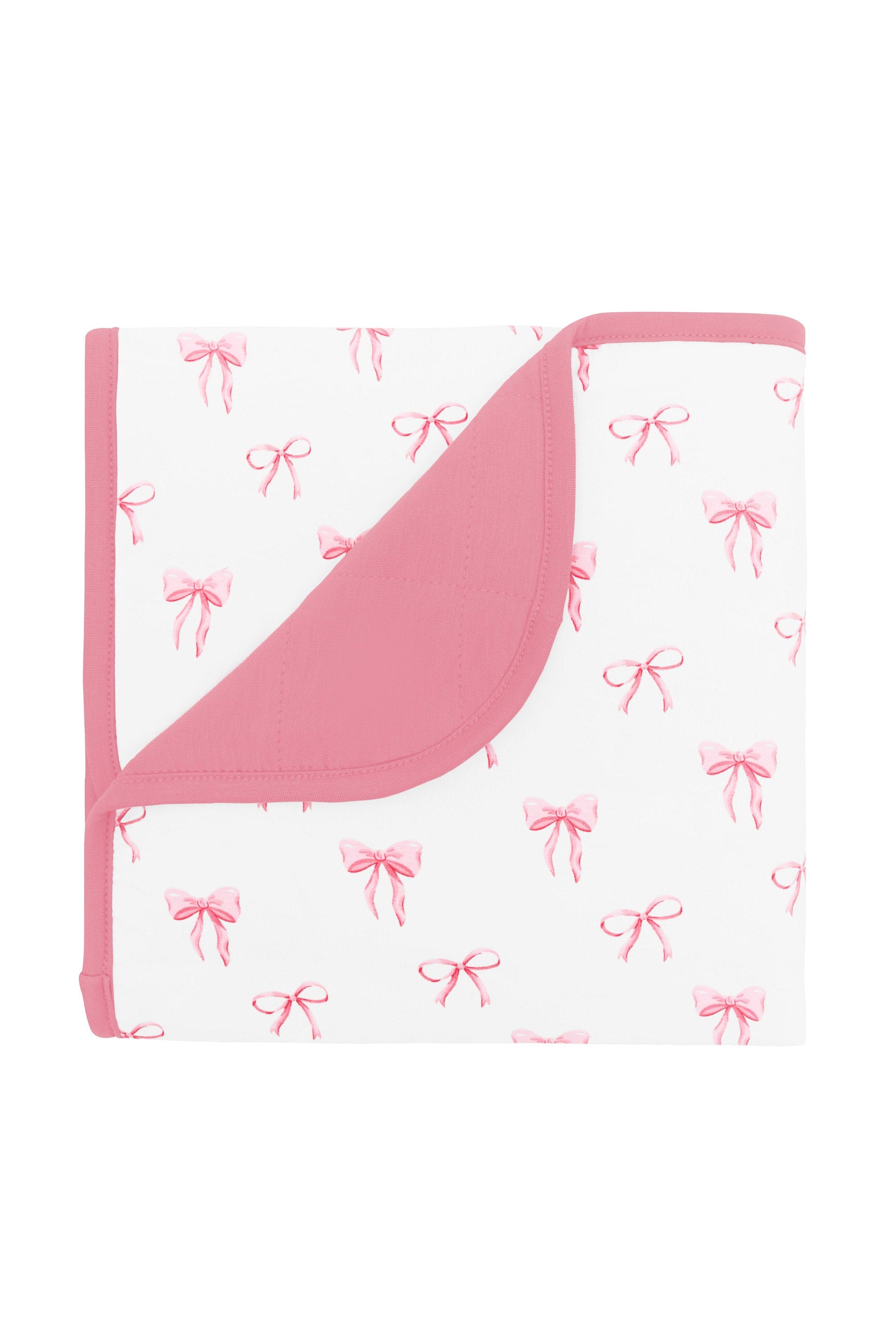 Baby Blanket in Bow with Apple Blossom pink lining